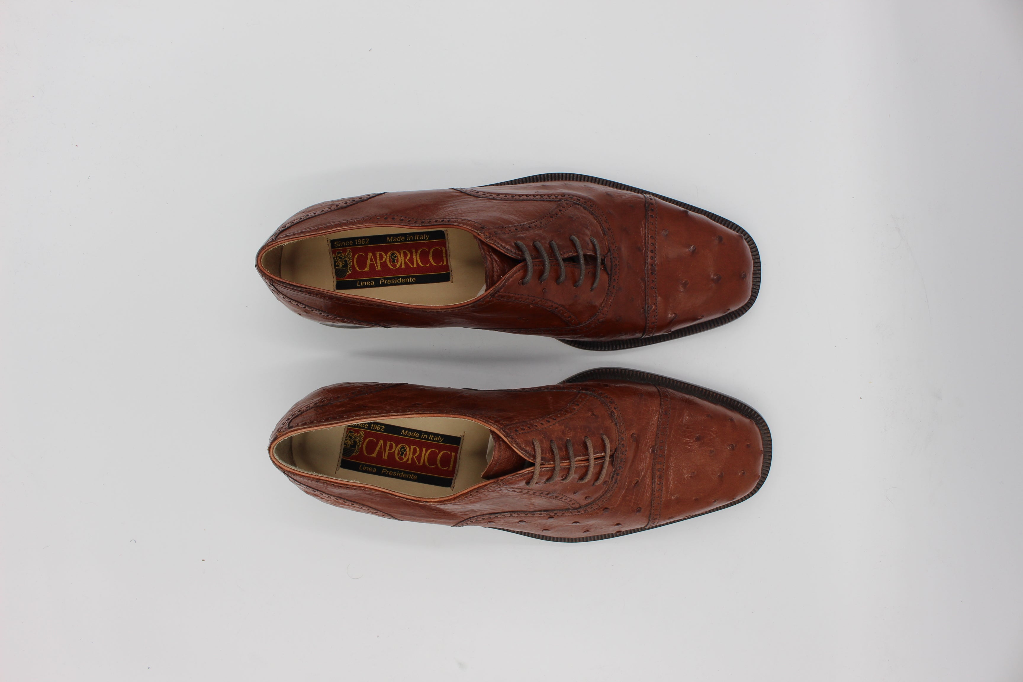 Caporicci Miami M Genuine Ostrich Leather Almond Shoe Size 11 1/2