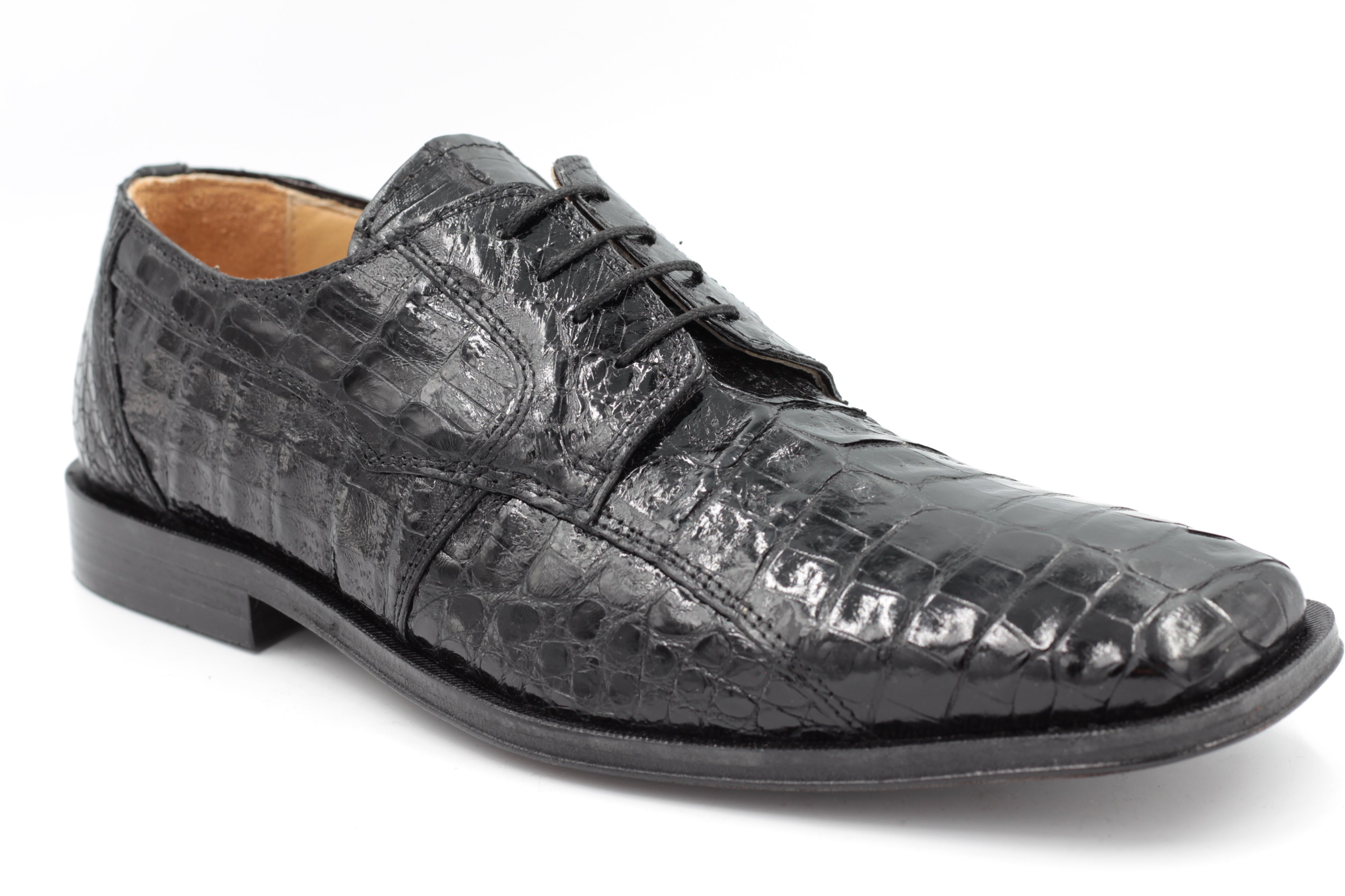 David Eden Unique Exotic Genuine Crocodile Leather Black Shoe Size 10