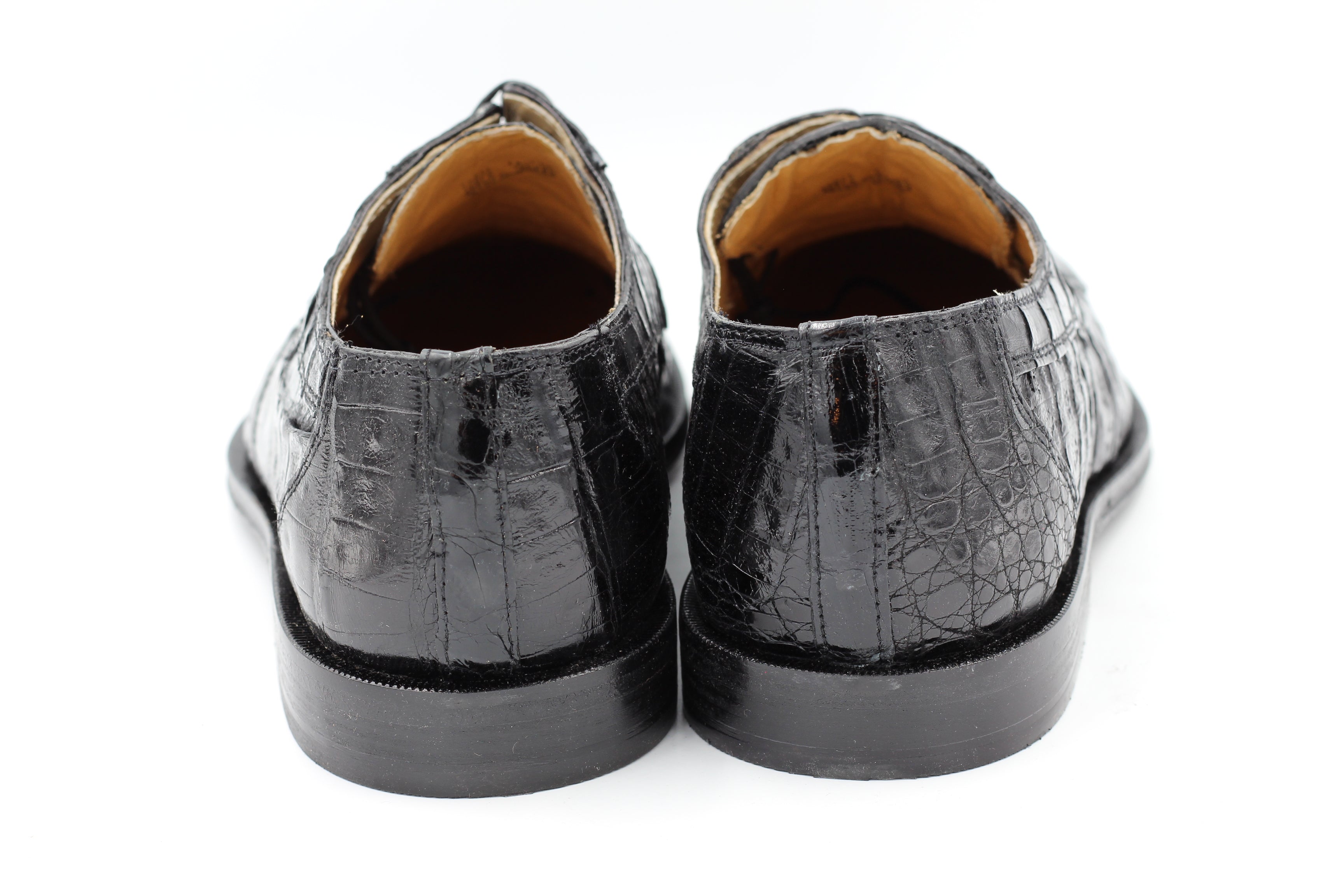 David Eden Unique Exotic Genuine Crocodile Leather Black Shoe Size 10