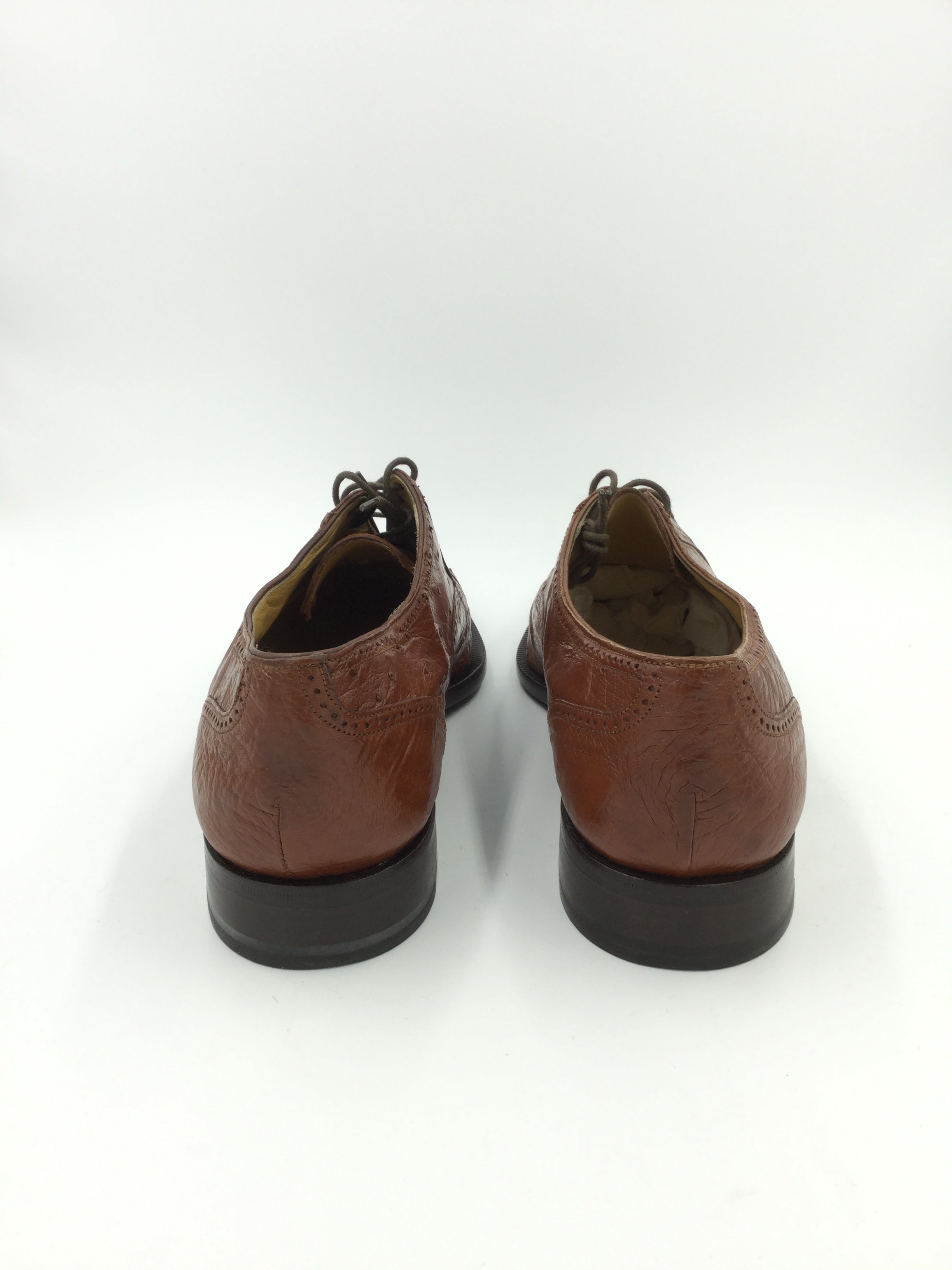 Caporicci Genuine Ostrich Leather Almond Shoe Size 10 W
