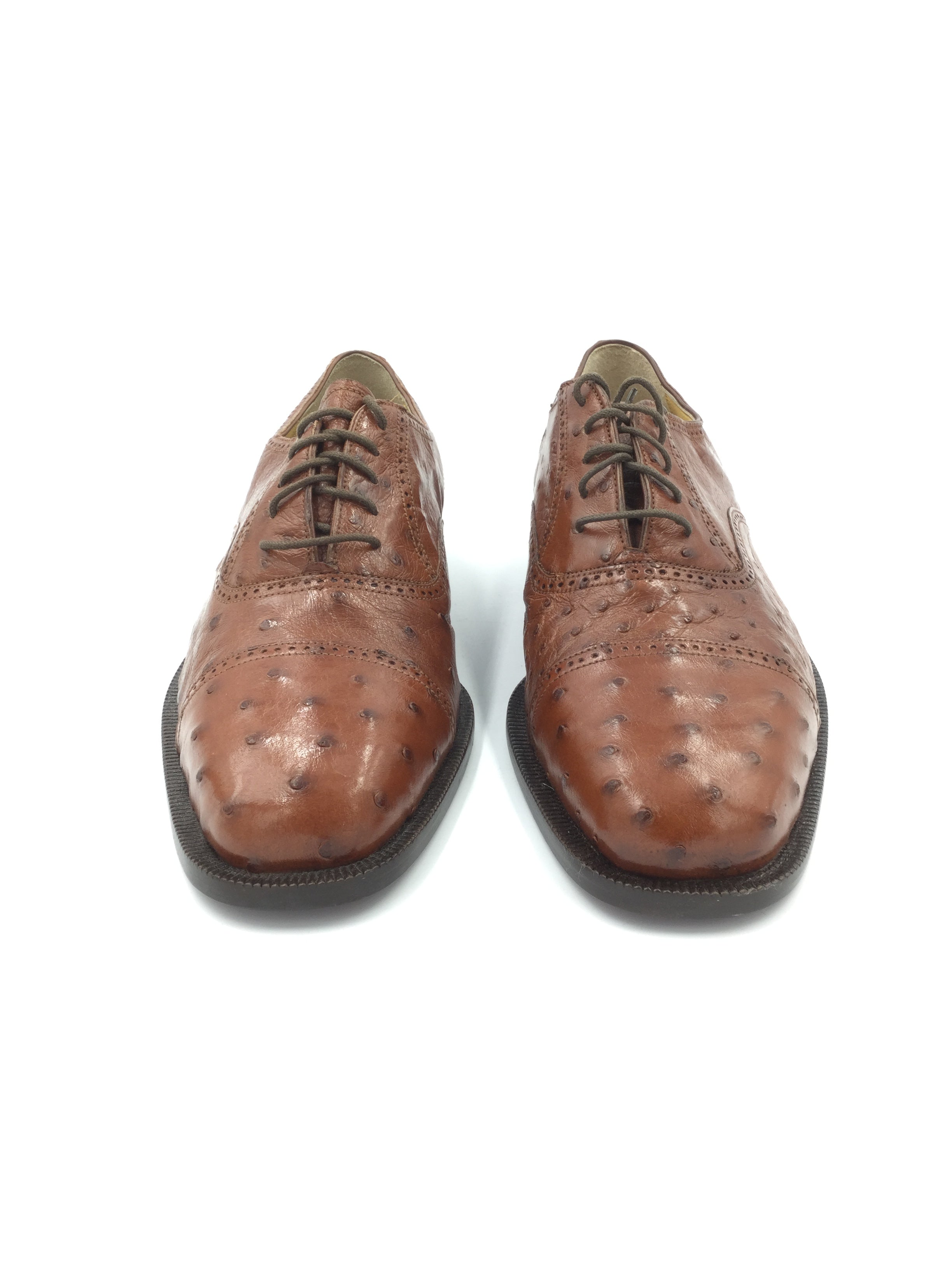 Caporicci Genuine Ostrich Leather Almond Shoe Size 10 W