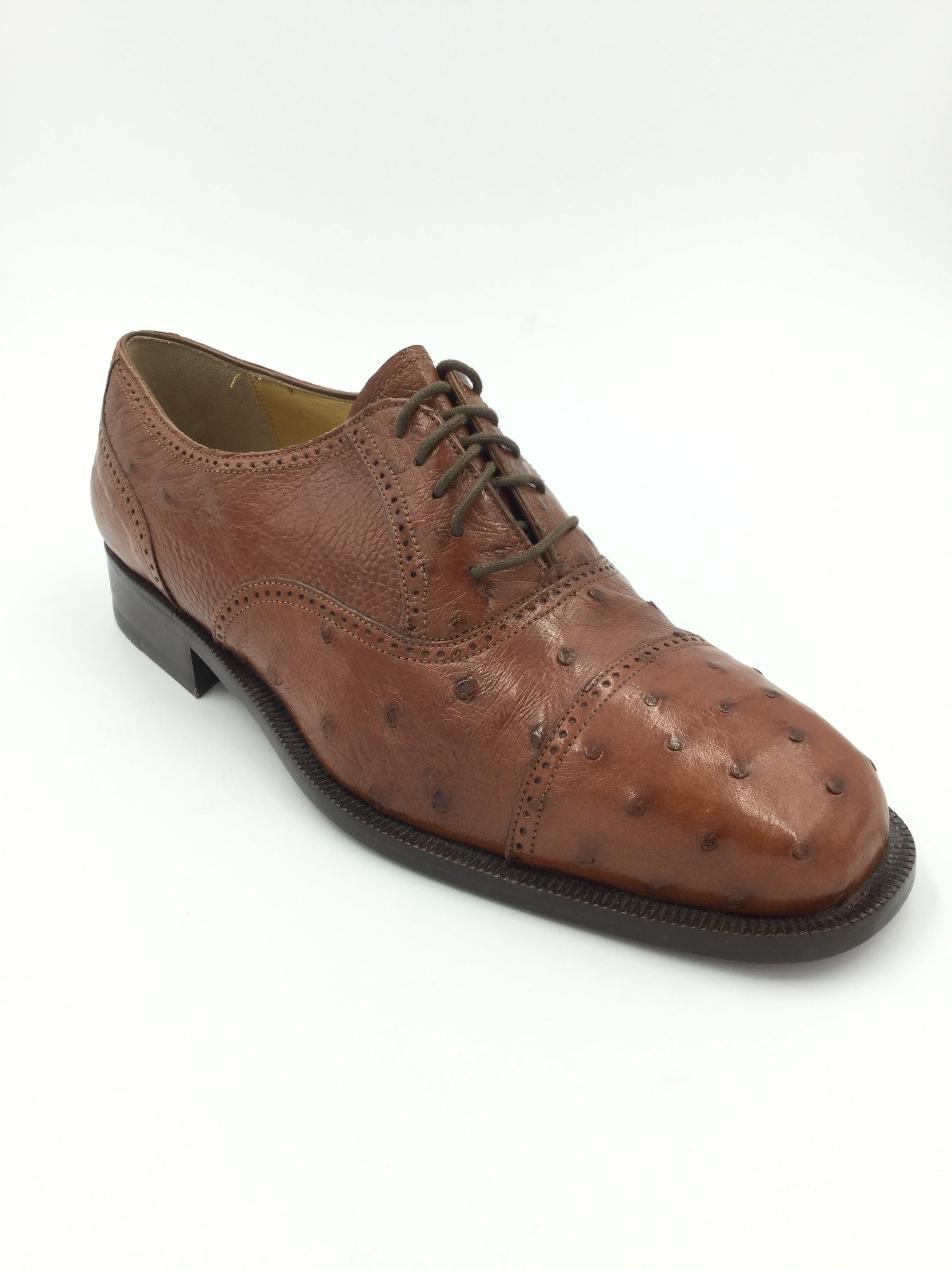 Caporicci Genuine Ostrich Leather Almond Shoe Size 10 W