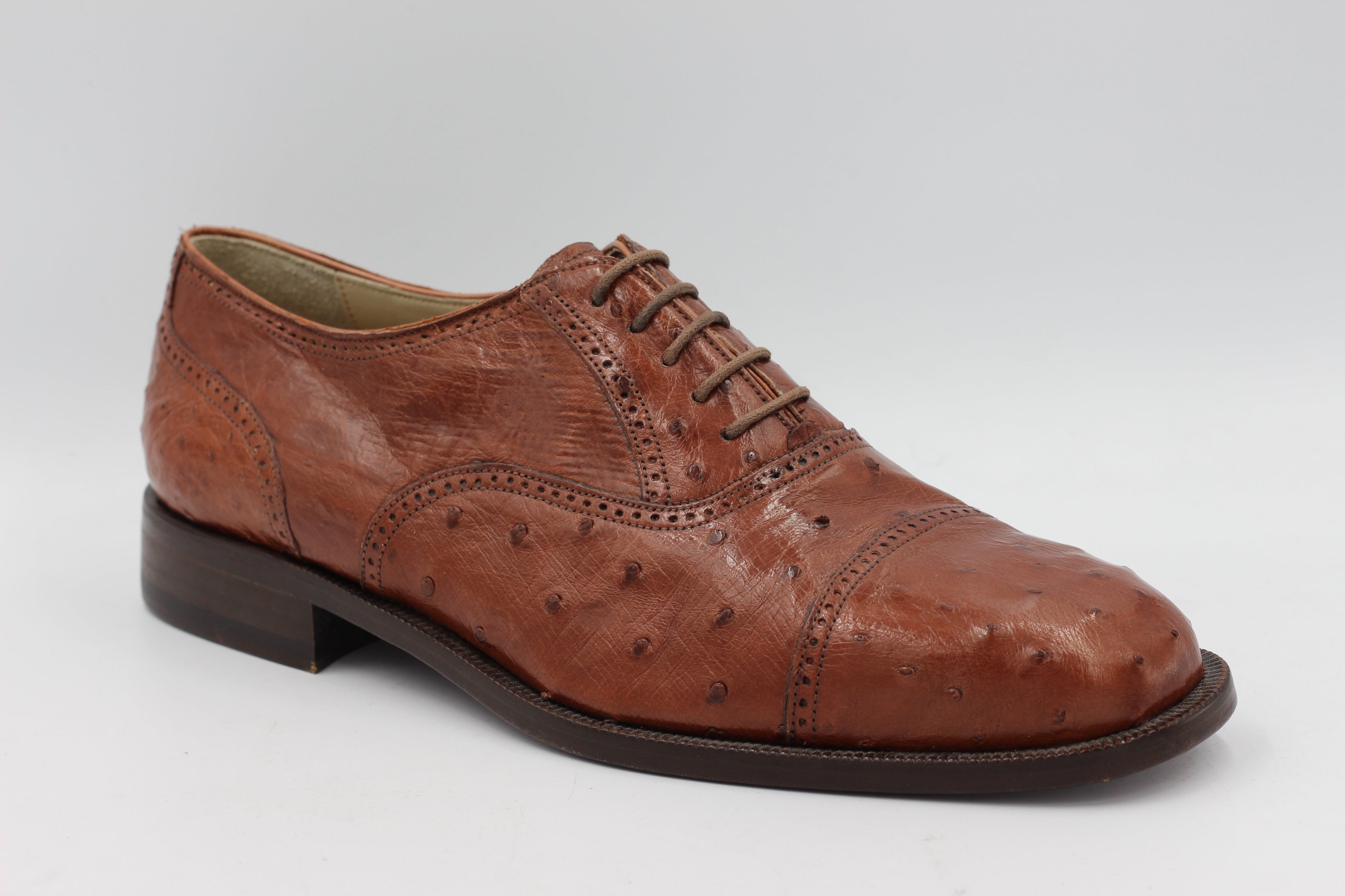 Caporicci Miami M Genuine Ostrich Leather Almond Shoe Size 11 1/2