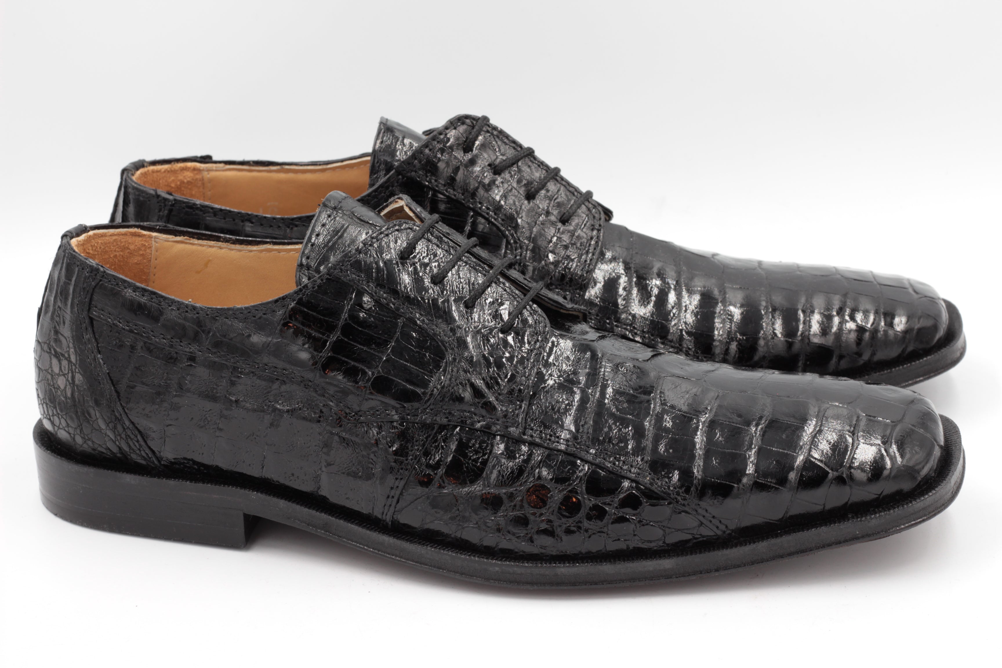 David Eden Unique Exotic Genuine Crocodile Leather Black Shoe Size 10