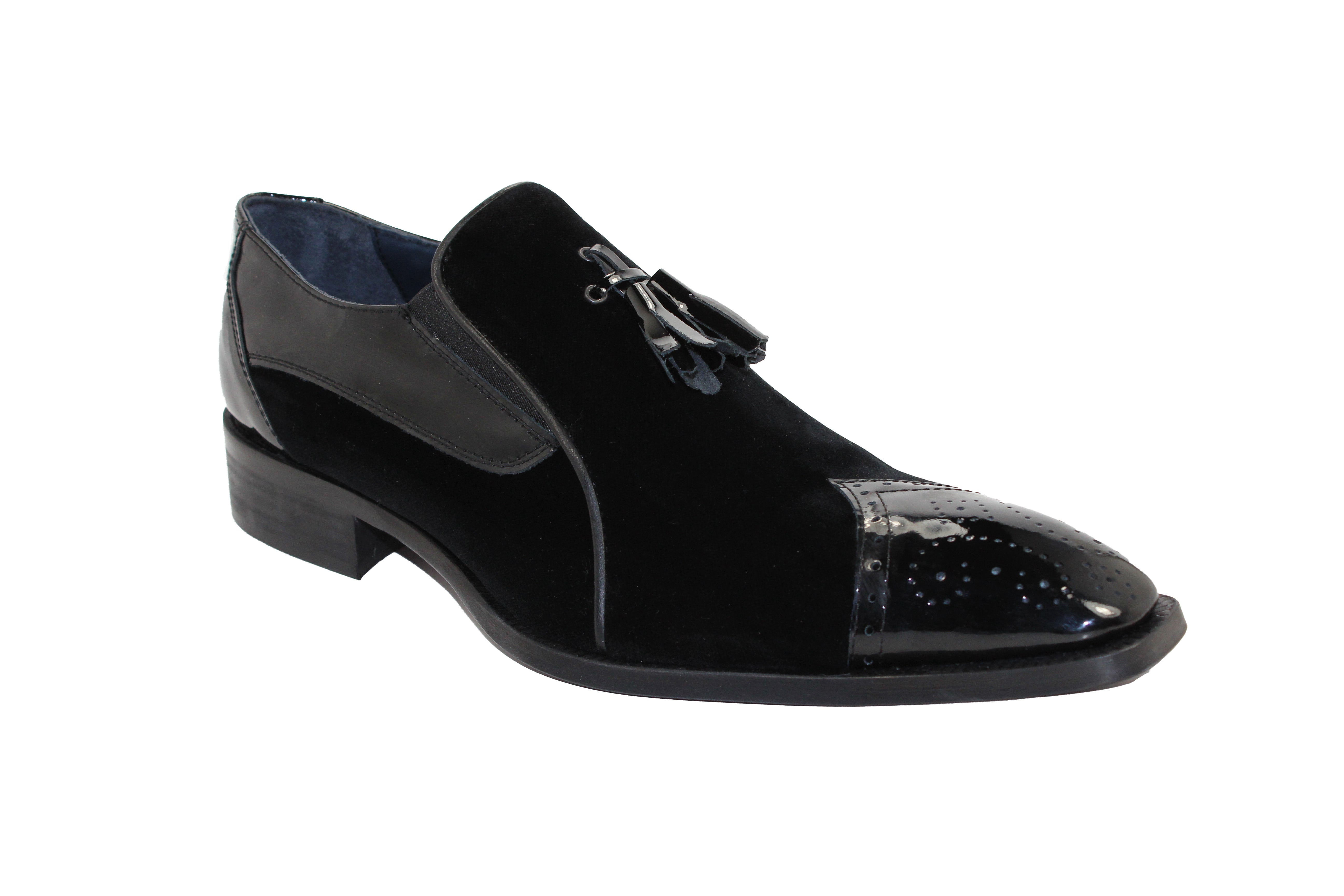 Duca Italia Patent Black Velvet - Mastroianni Fashions