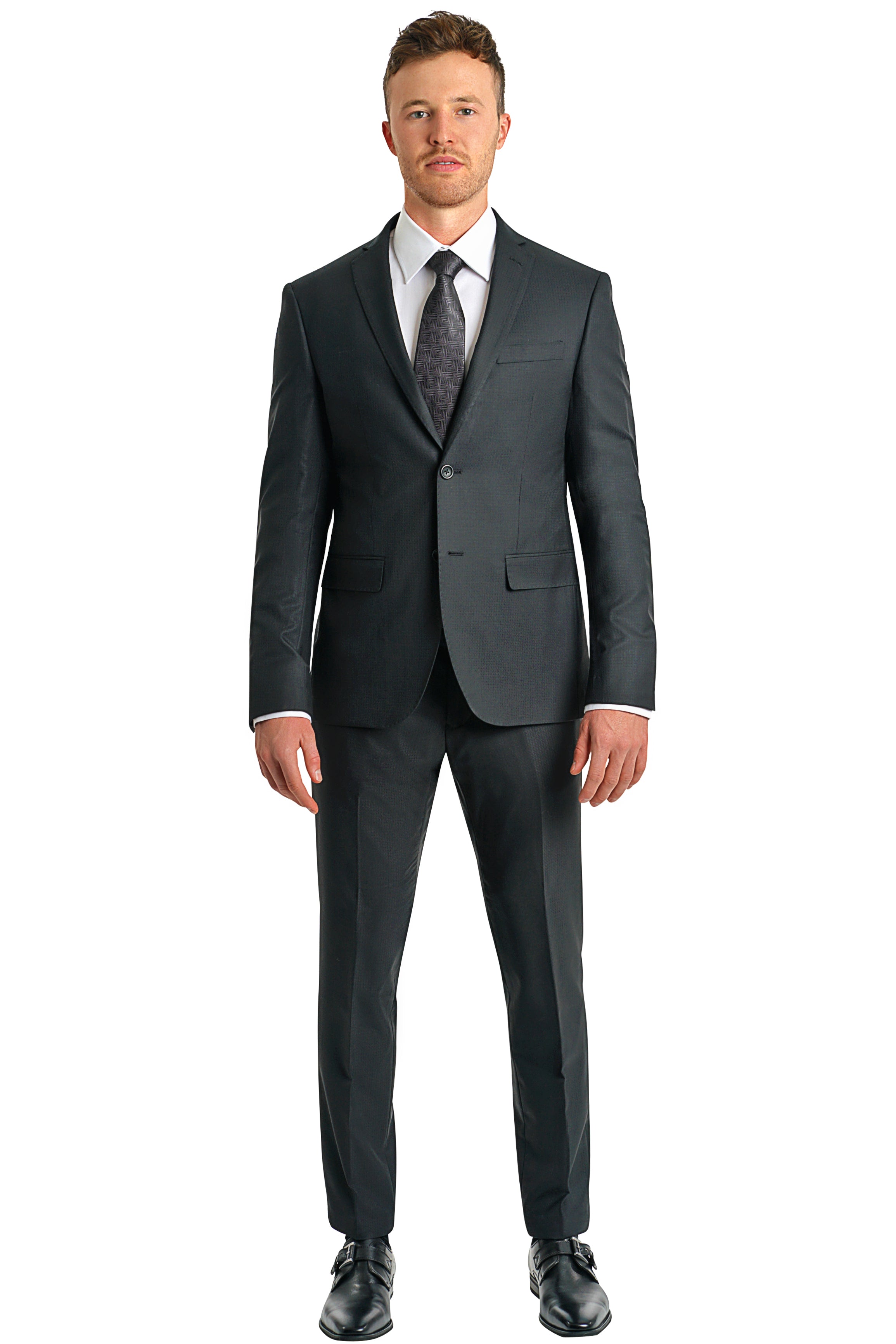 Lazarou Slim Fit Black Suit - Mastroianni Fashions