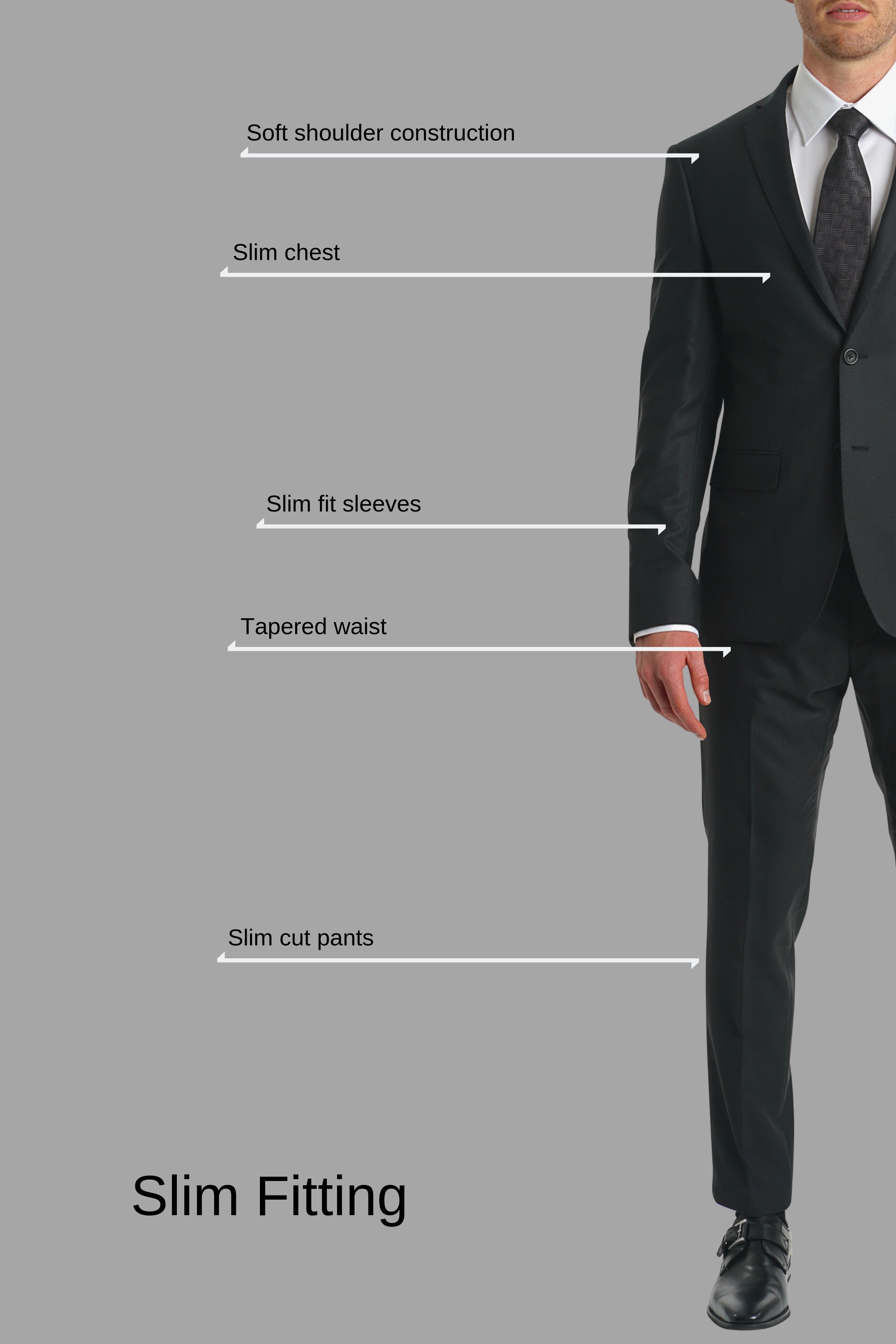 Lazarou Slim Fit Black Suit - Mastroianni Fashions