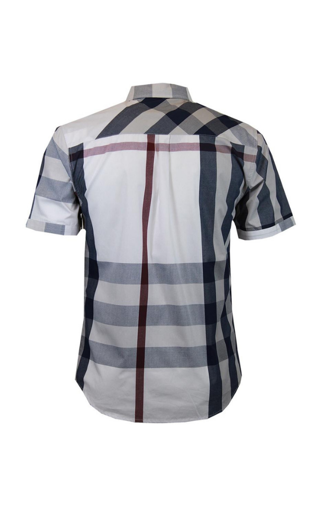 Plaid Shirt White & Navy - Mastroianni Fashions