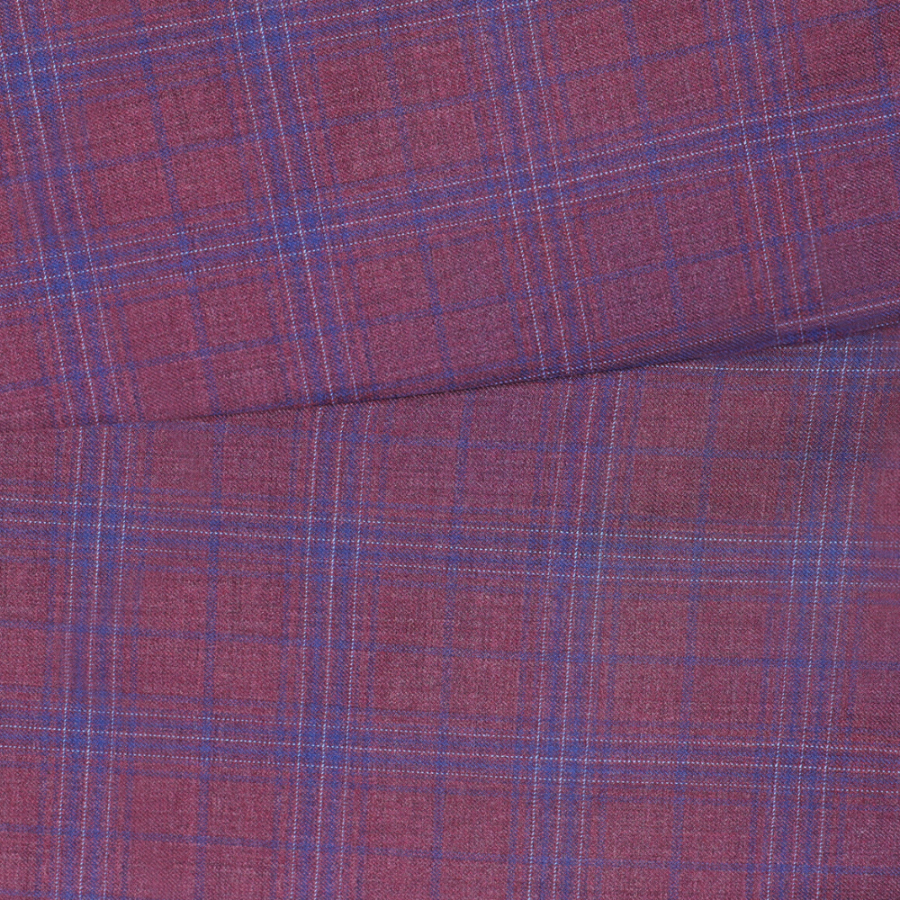 LAZAROU Plaid Burgundy Modern Fit Suit - Mastroianni Fashions