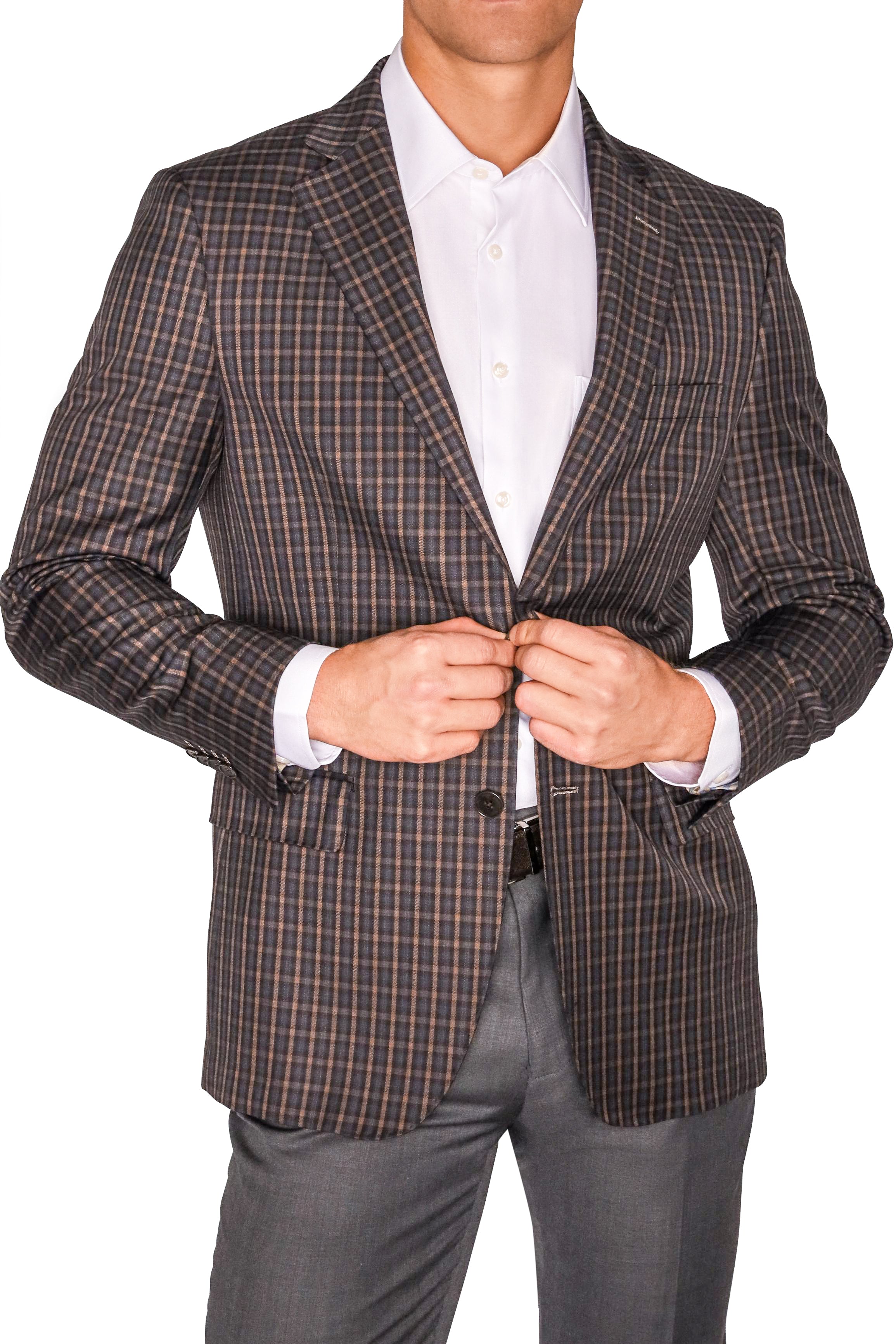 Lazarou Brown/Grey Plaid - Mastroianni Fashions