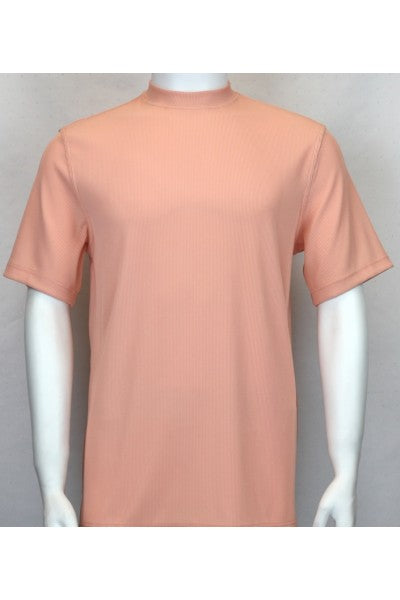 Bassiri S/S Crew Neck Shirt Peach 218 - Mastroianni Fashions