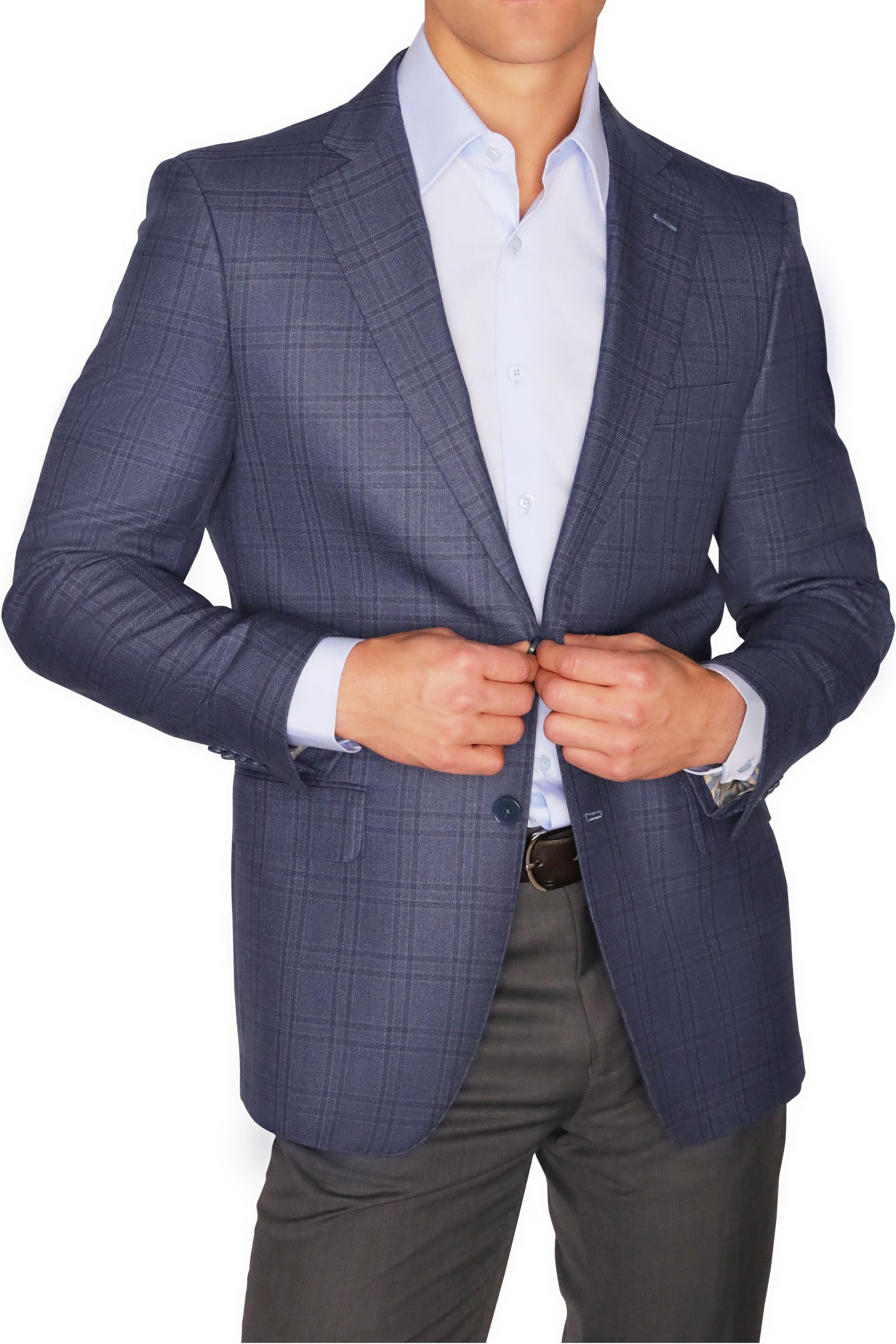 Lazarou Navy Grey Windowpane - Mastroianni Fashions