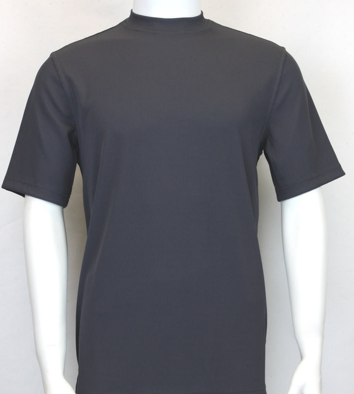 Bassiri S/S Crew Neck Shirt Charcoal 218 - Mastroianni Fashions