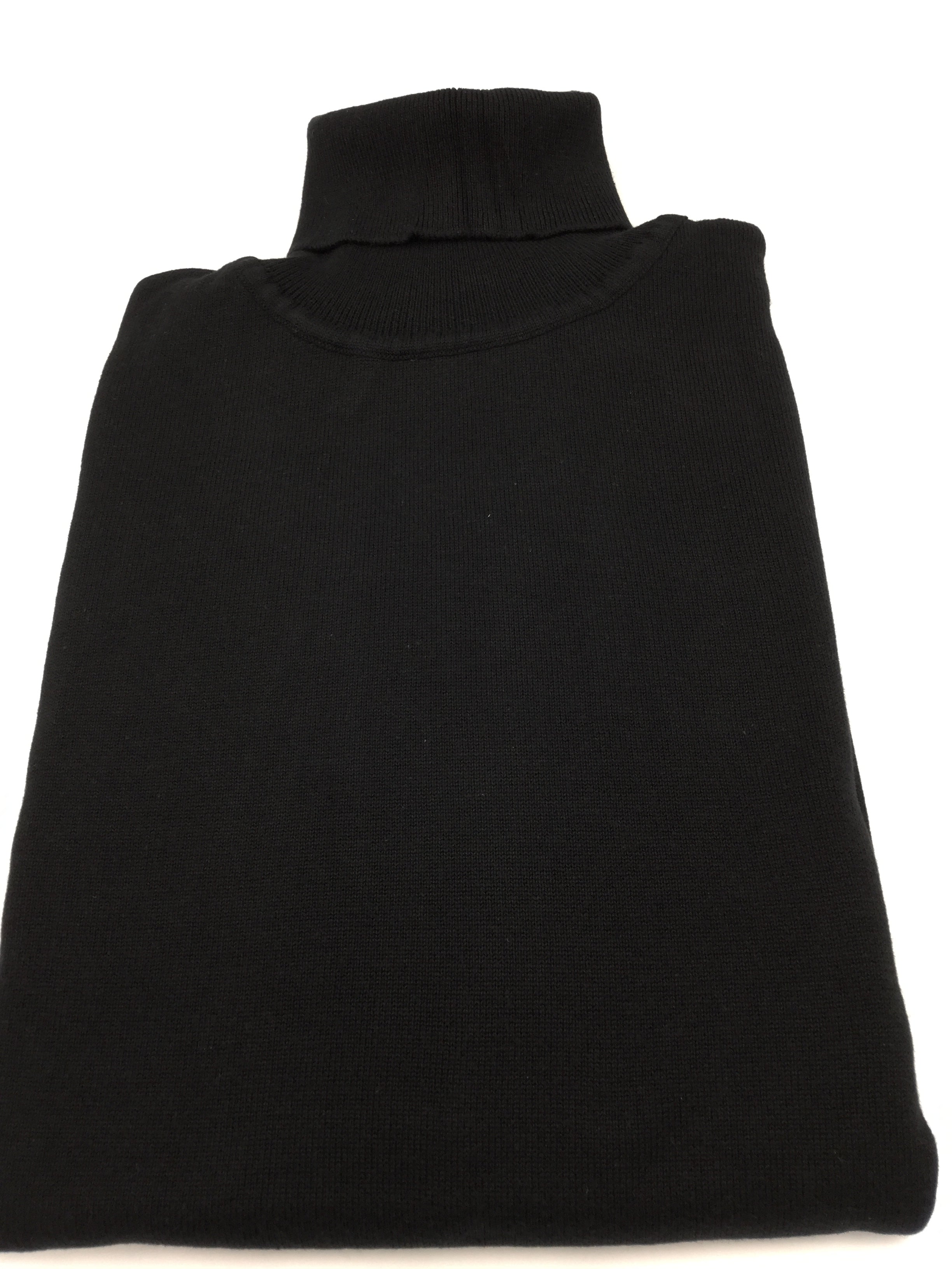 Bagazio black cotton blend turtleneck sweater shirt