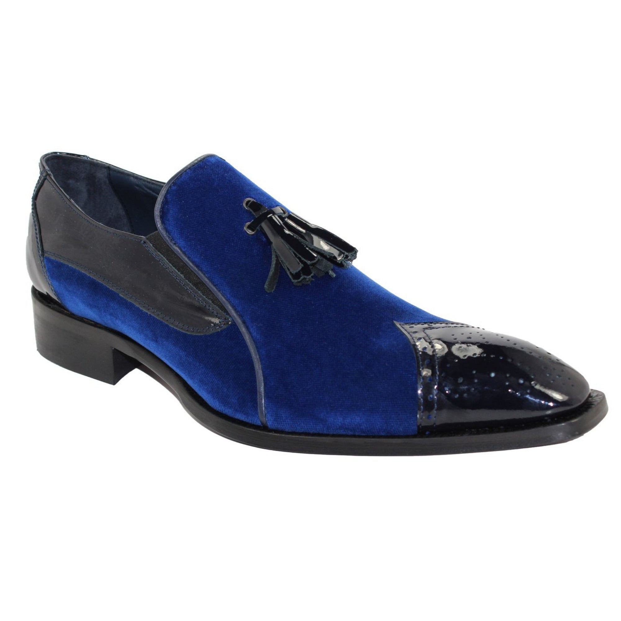 Blue Velvet Black Patent - Mastroianni Fashions