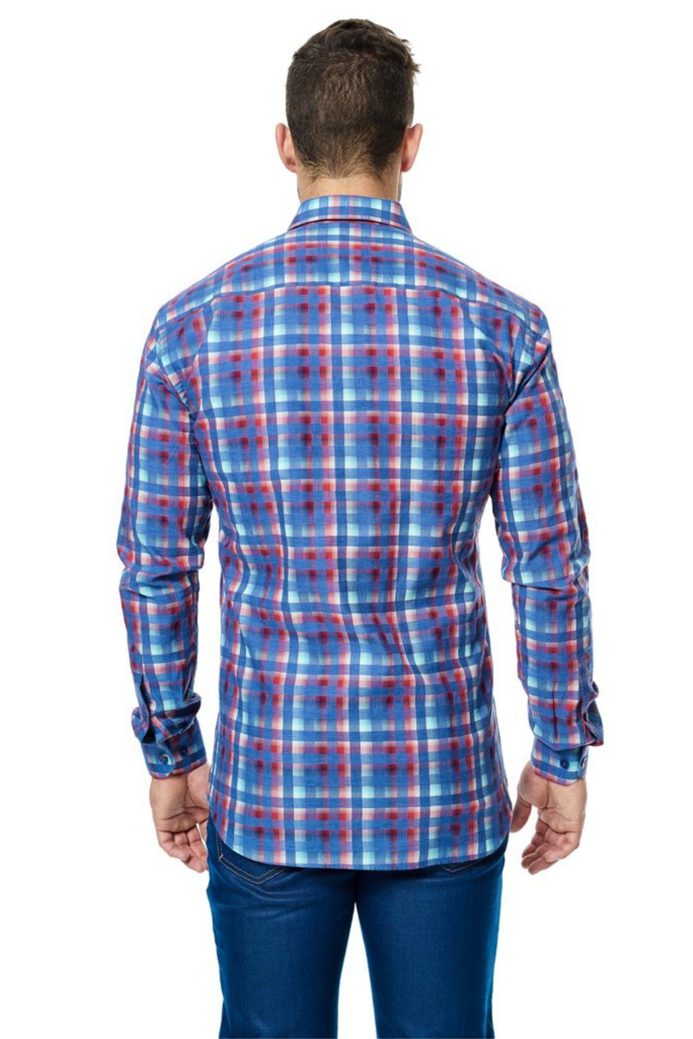 Maceoo Red Jean Check - Mastroianni Fashions