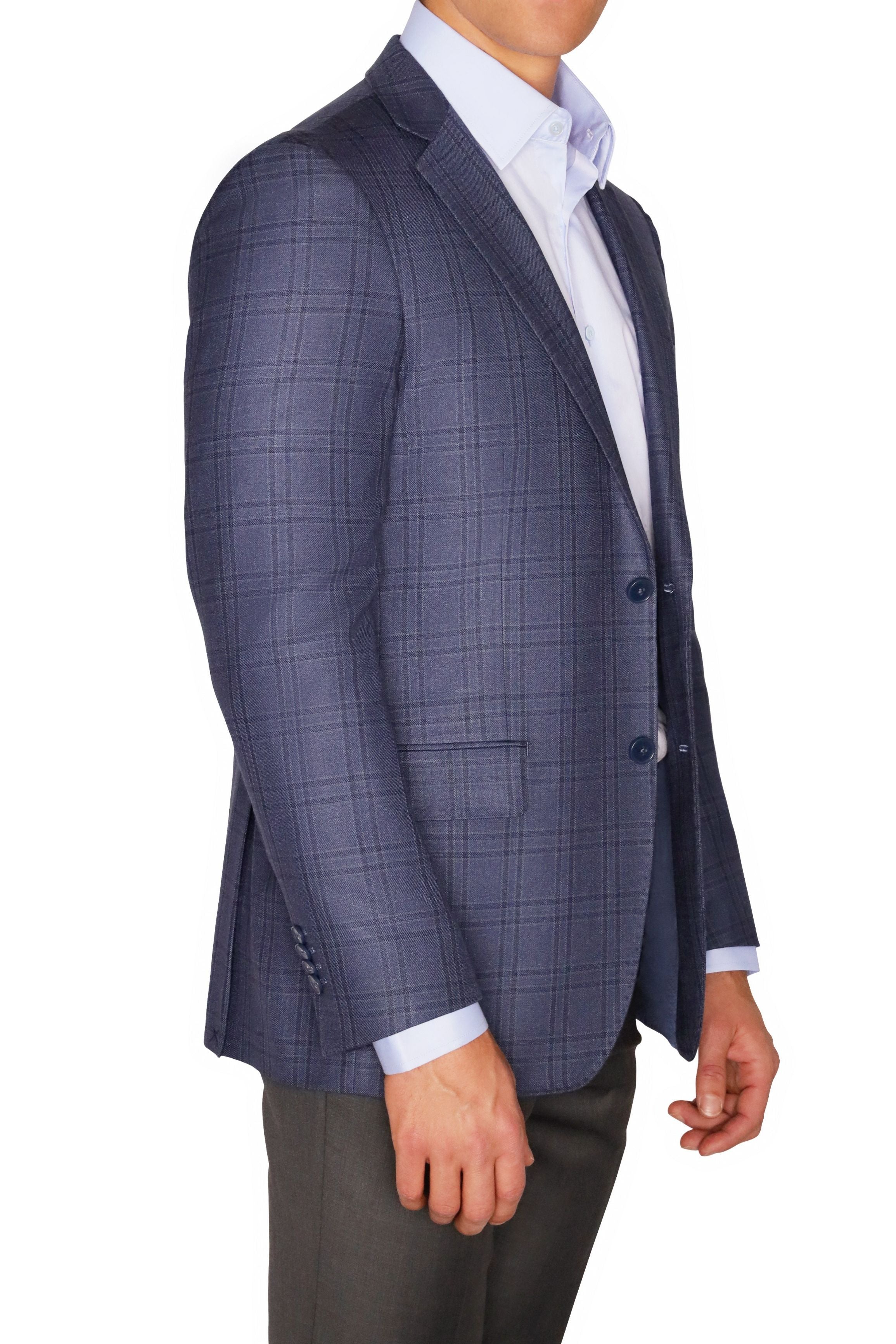 Lazarou Navy Grey Windowpane - Mastroianni Fashions