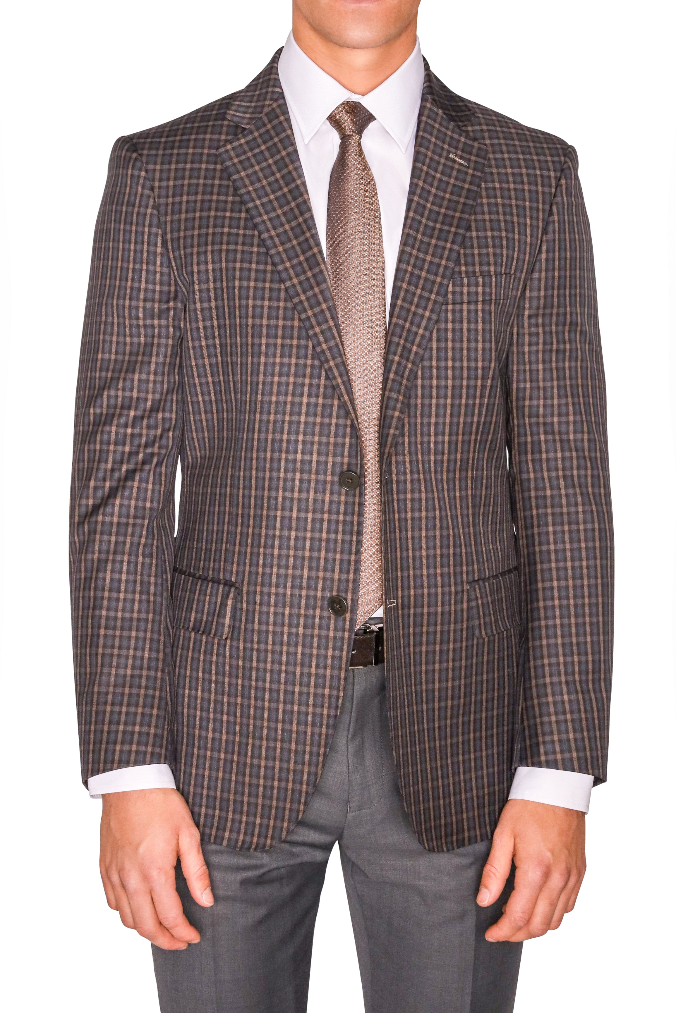 Lazarou Brown/Grey Plaid - Mastroianni Fashions