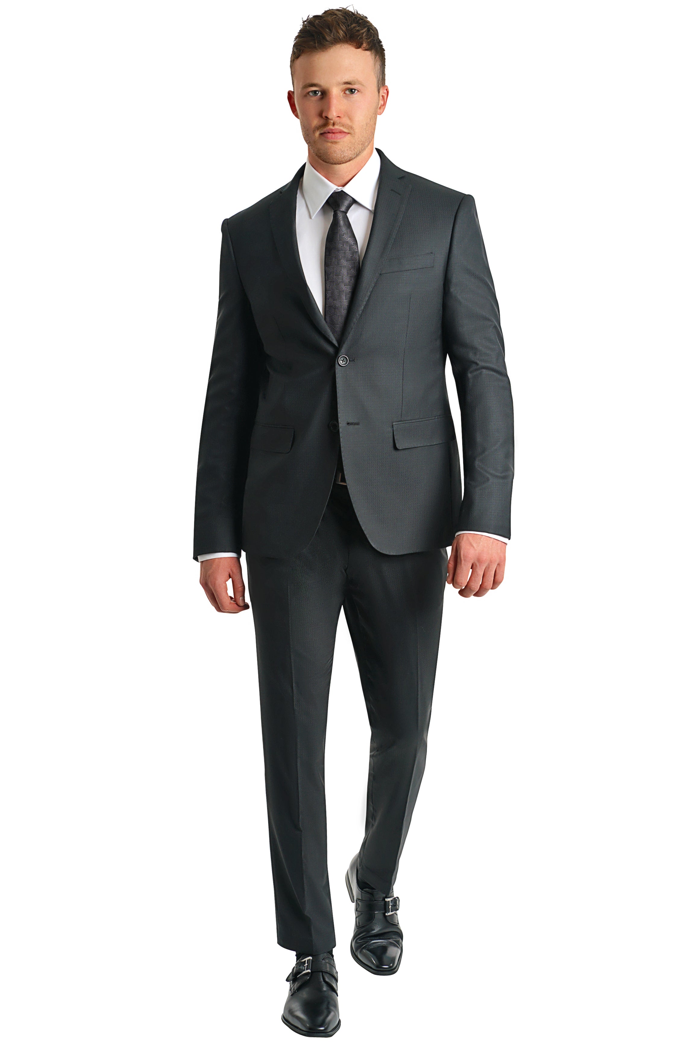 Lazarou Slim Fit Black Suit - Mastroianni Fashions