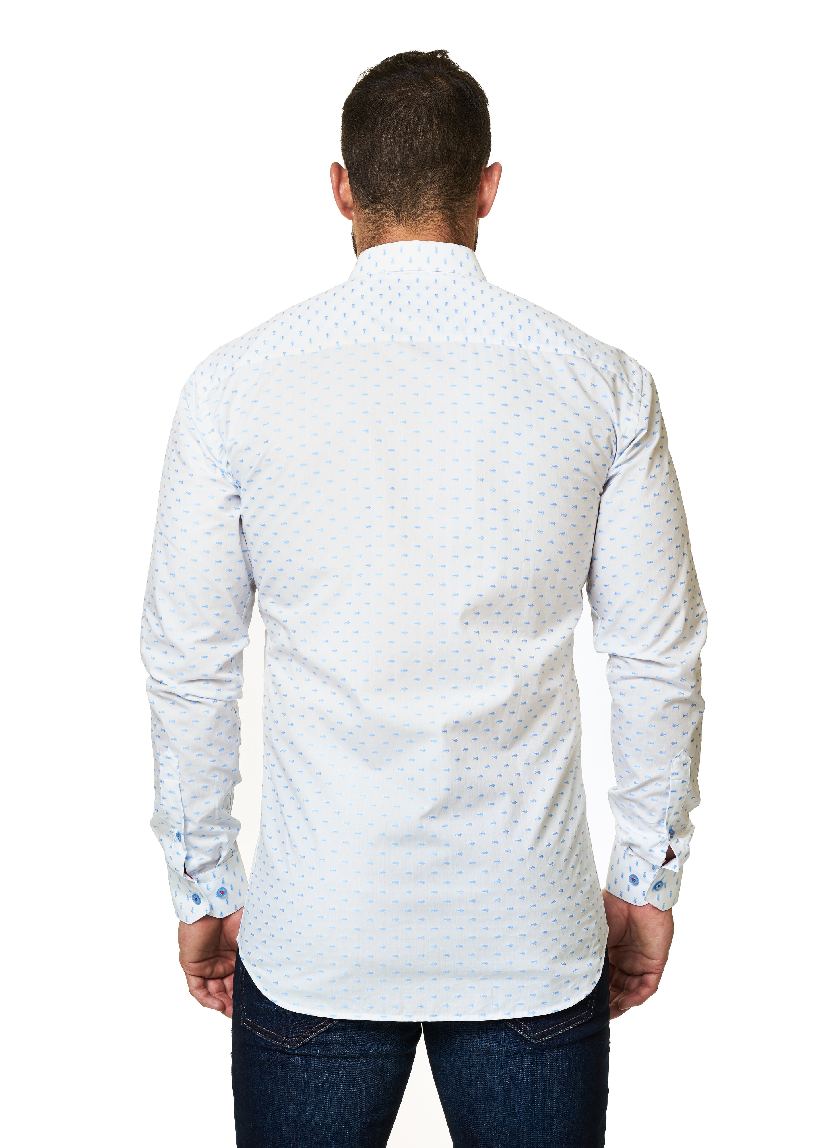 Maceoo Luxor Fishbone Light Blue - Mastroianni Fashions