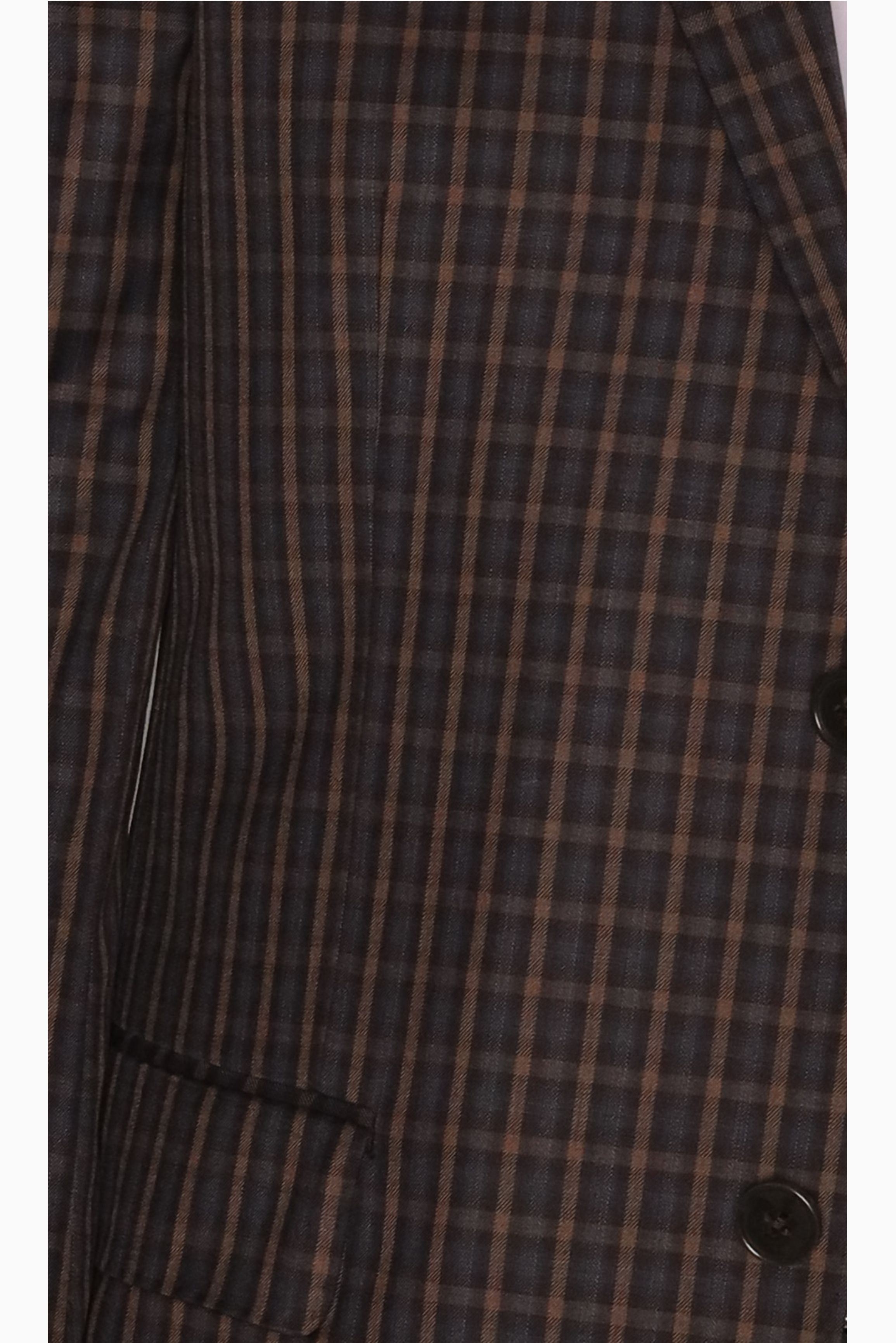 Lazarou Brown/Grey Plaid - Mastroianni Fashions