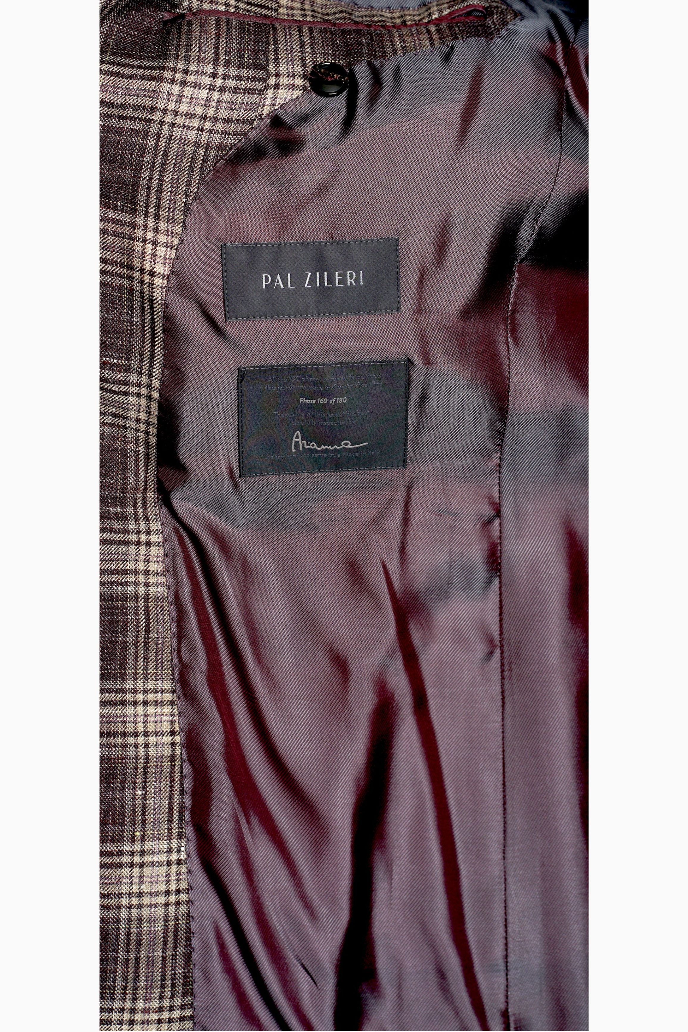 Pal Zileri Lightweight Burgundy Plaid - Mastroianni Fashions