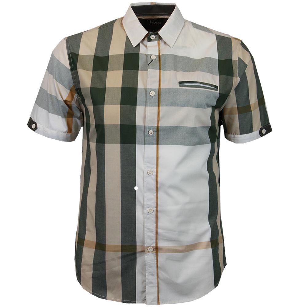 Big and Tall Veno Plaid Shirt Olive V836