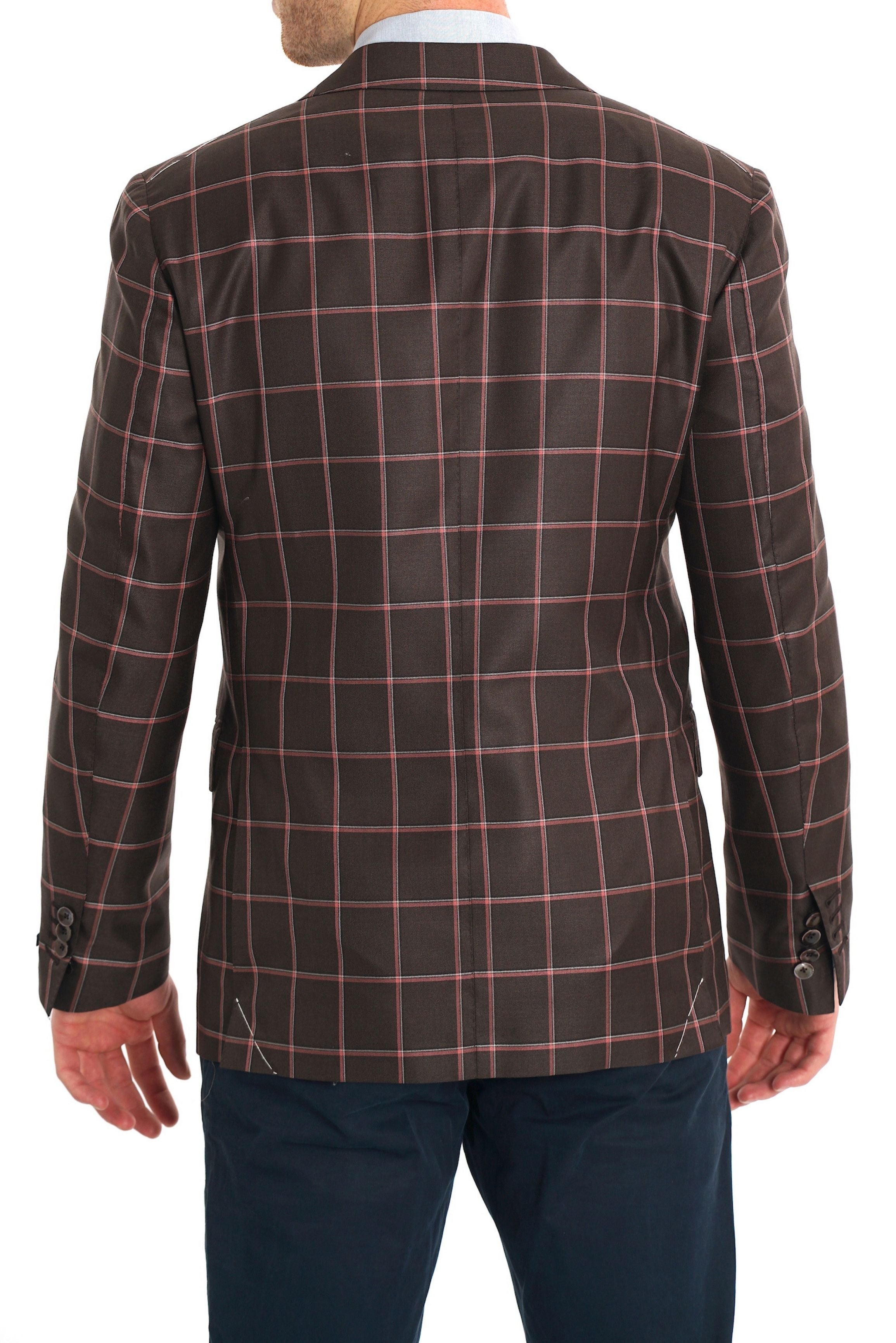 Pal Zileri Summer Coat Plad Brown - Mastroianni Fashions