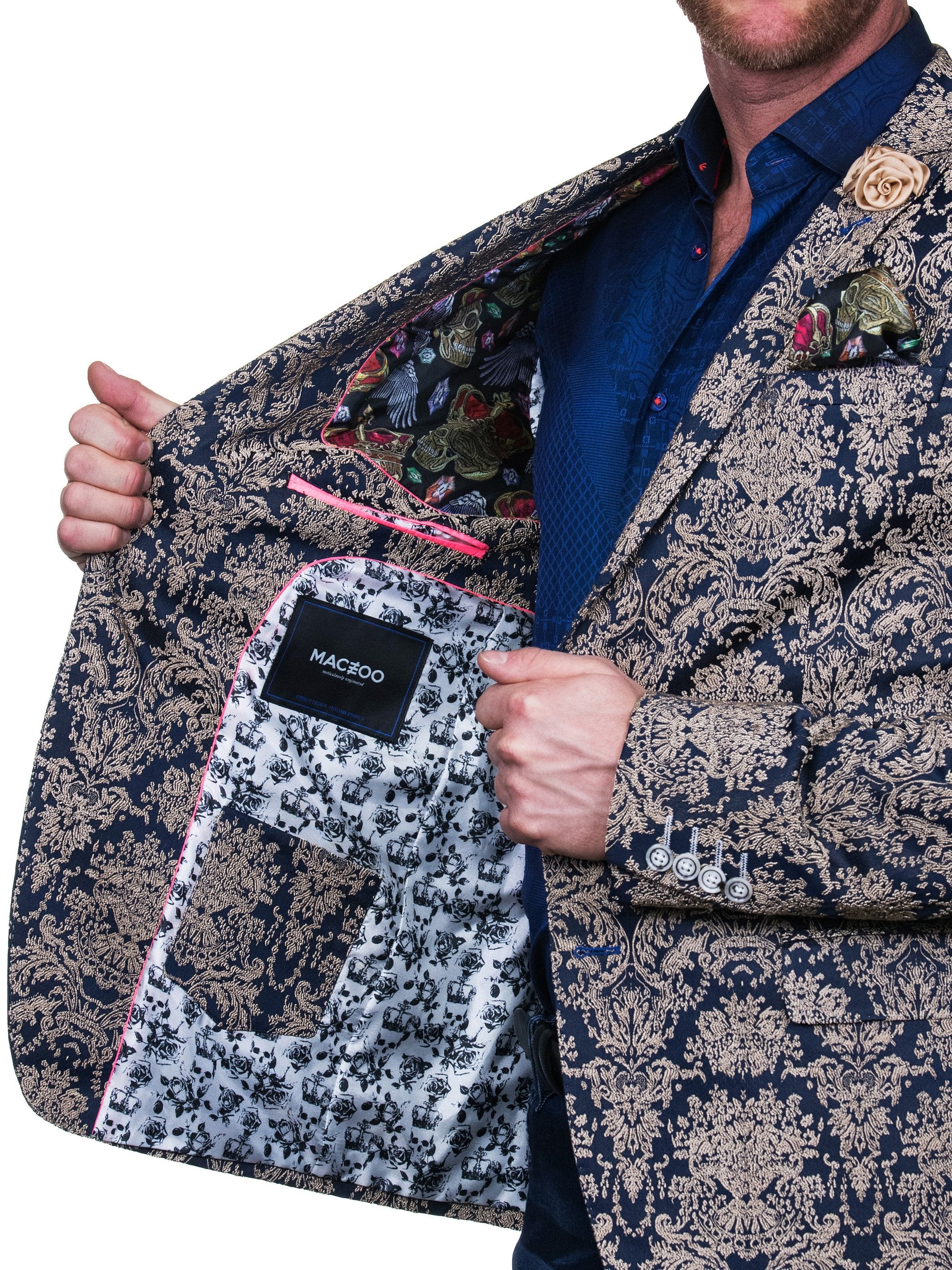 BLUE/GOLD JACKET - Mastroianni Fashions