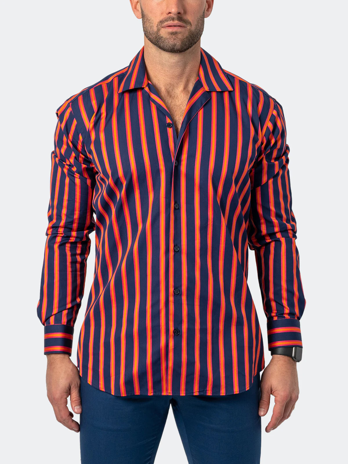 Maceoo- FIBONACCI BOLDSTRIPE BLUE