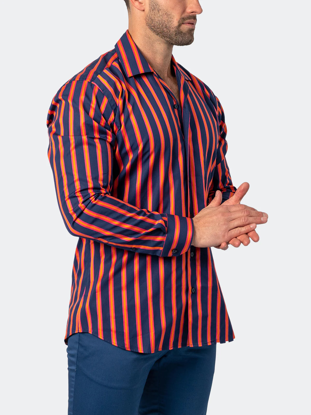 Maceoo- FIBONACCI BOLDSTRIPE BLUE