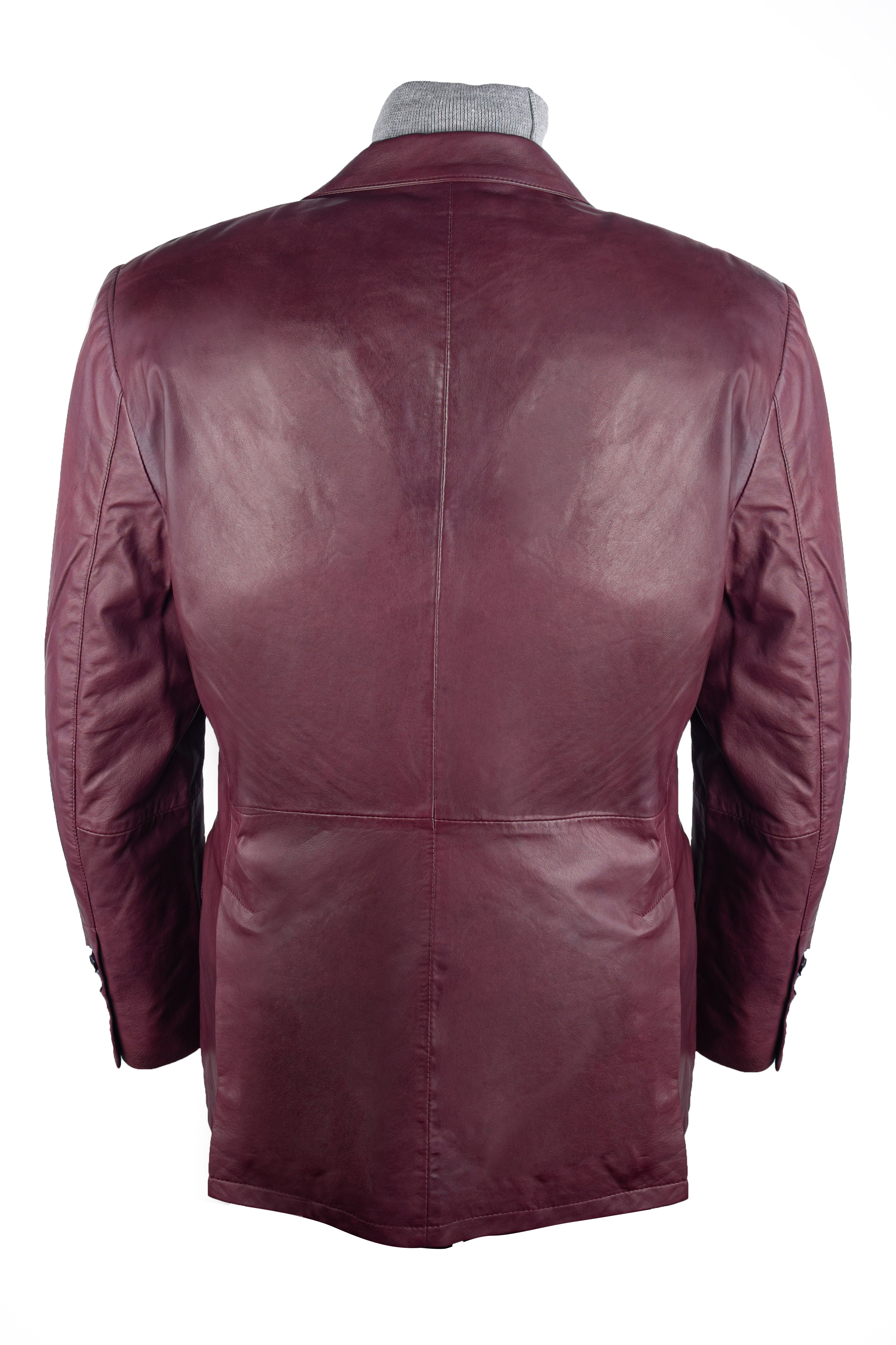 Burgundy Leather Blazer