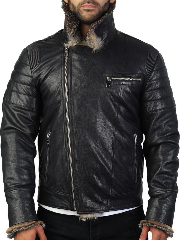 Maceoo Leather Destroyer Jacket - Mastroianni Fashions
