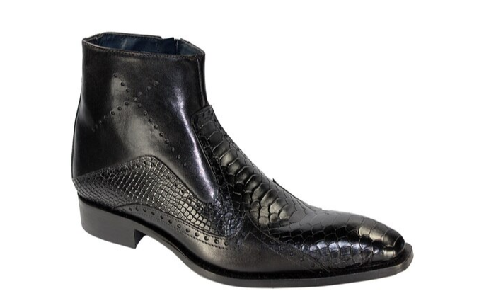 Verona Snakeskin Printed Leather Boots - Mastroianni Fashions