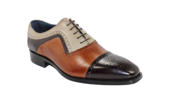 Bari Multi Tri-Toned Leather Oxfords - Mastroianni Fashions