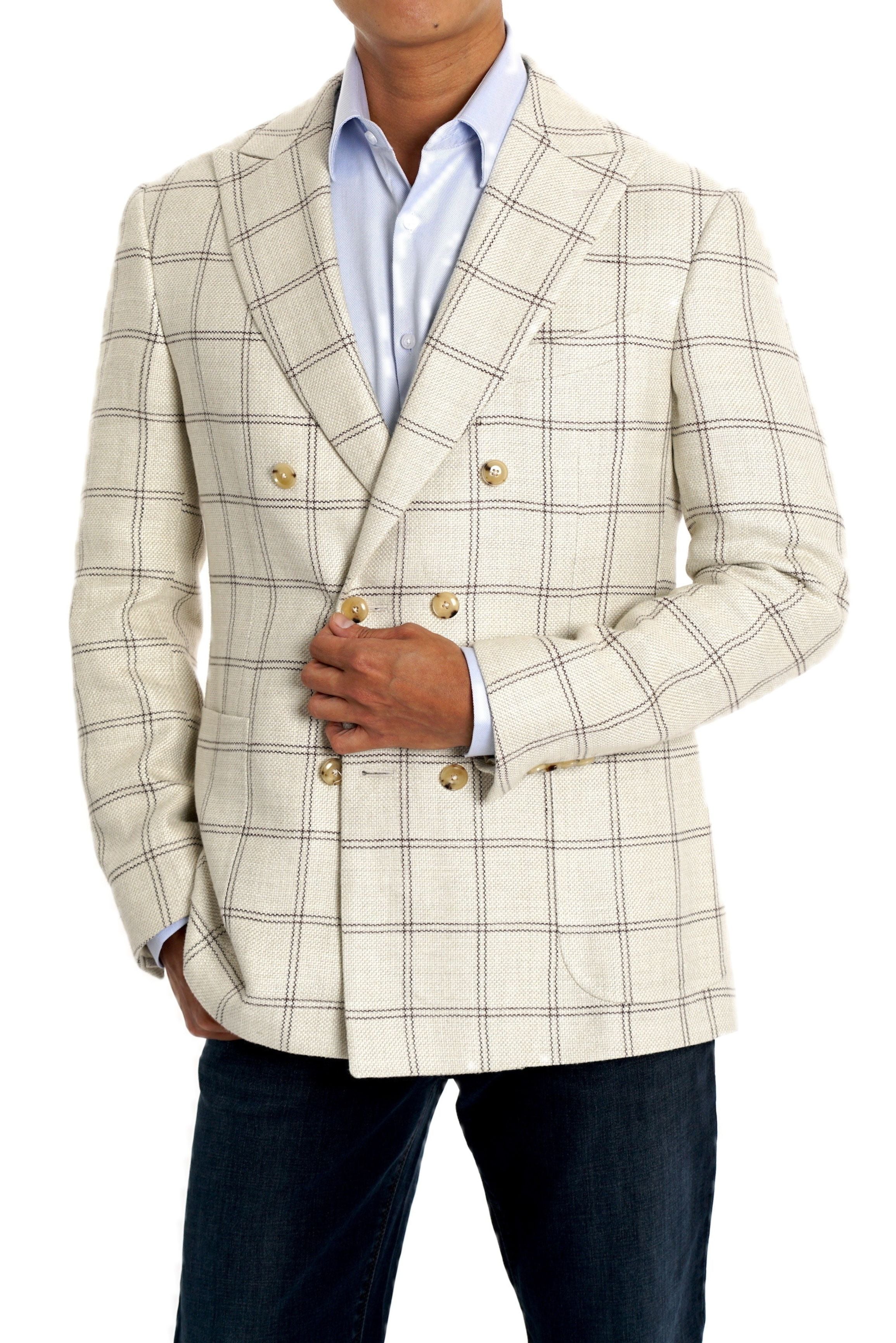 Pal Zileri White Plaid Sport Coat - Mastroianni Fashions