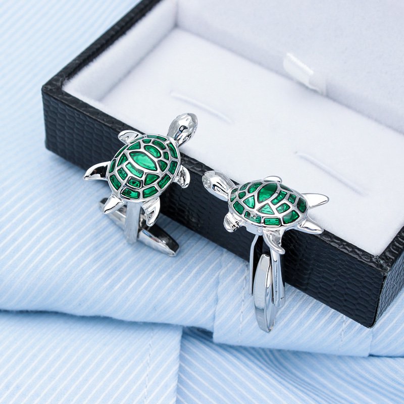 Green Turtle Cufflinks - Mastroianni Fashions