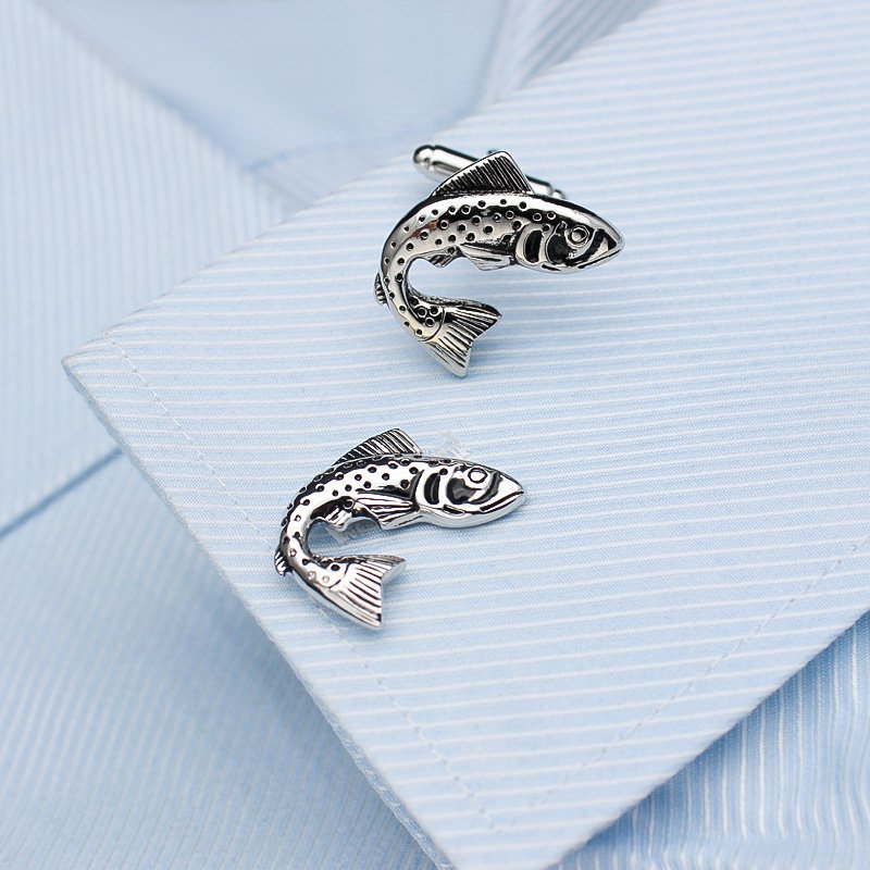 Salmon Design Dress Shirt Cufflinks - Mastroianni Fashions