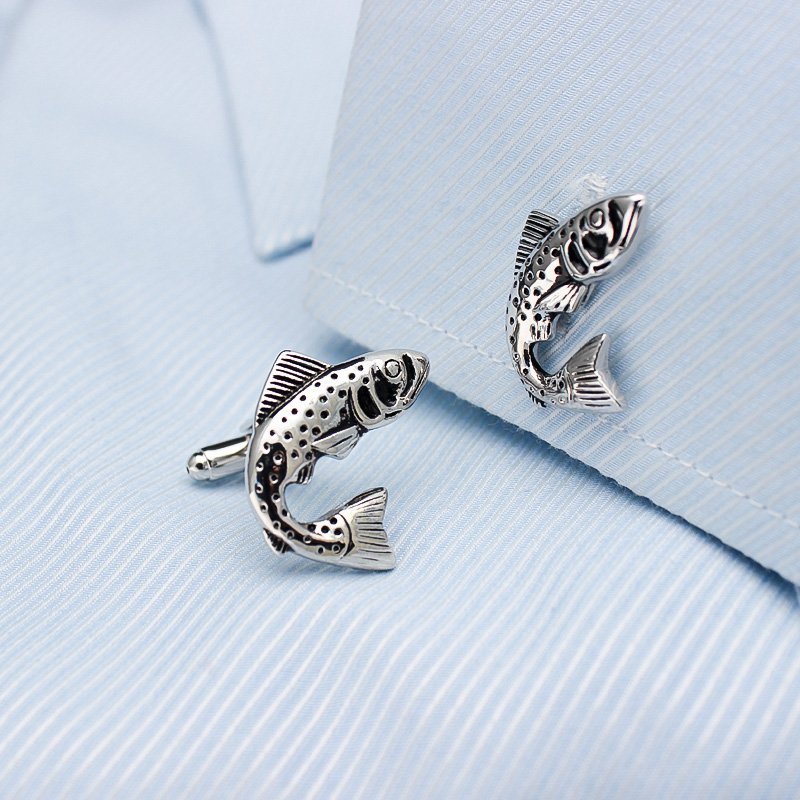Salmon Design Dress Shirt Cufflinks - Mastroianni Fashions