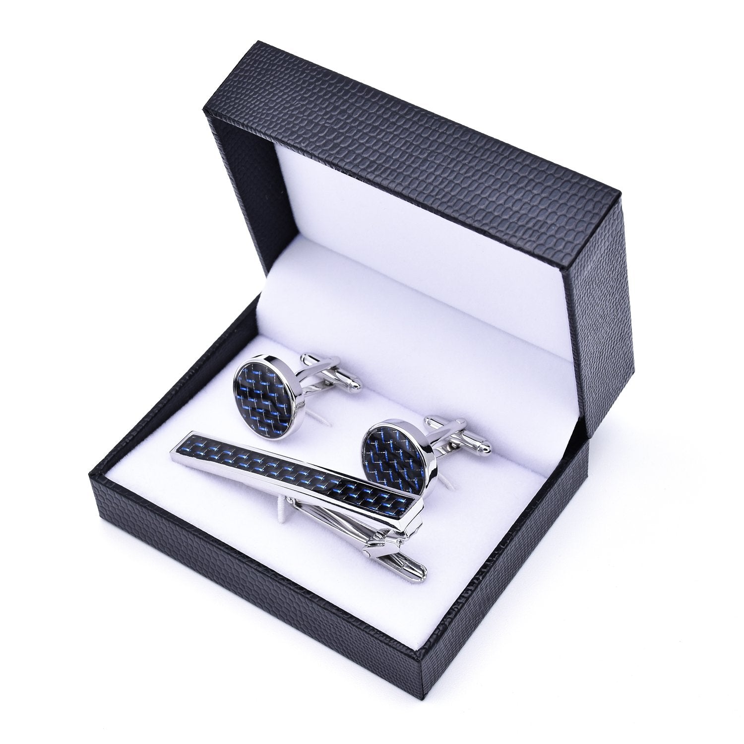 Carbon Fibre Tie Clip/Cufflinks Set - Mastroianni Fashions