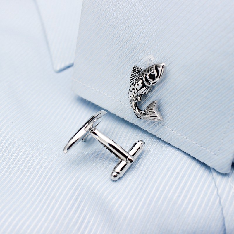 Salmon Design Dress Shirt Cufflinks - Mastroianni Fashions