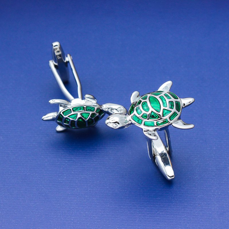 Green Turtle Cufflinks - Mastroianni Fashions