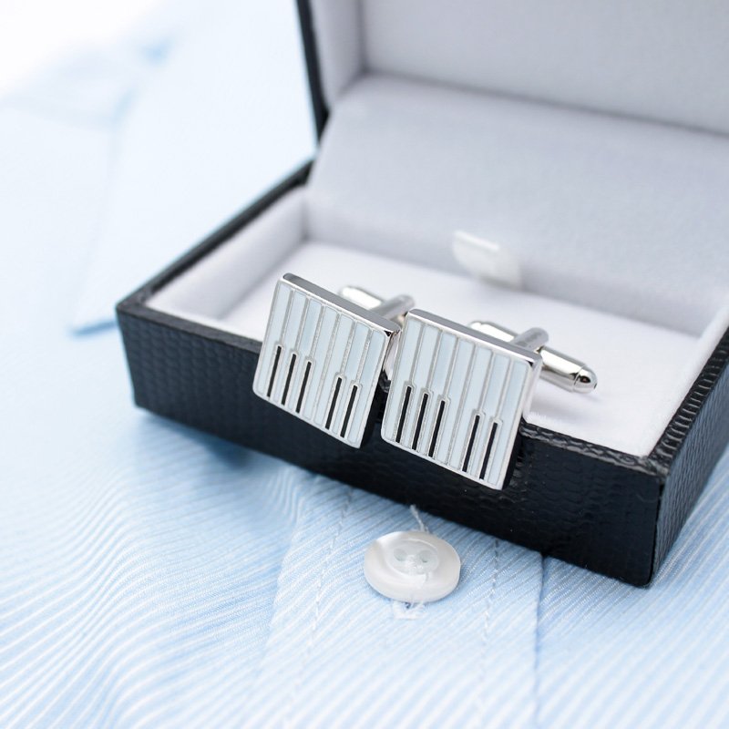 Piano Keys Design Dress Shirt Cufflinks - Mastroianni Fashions