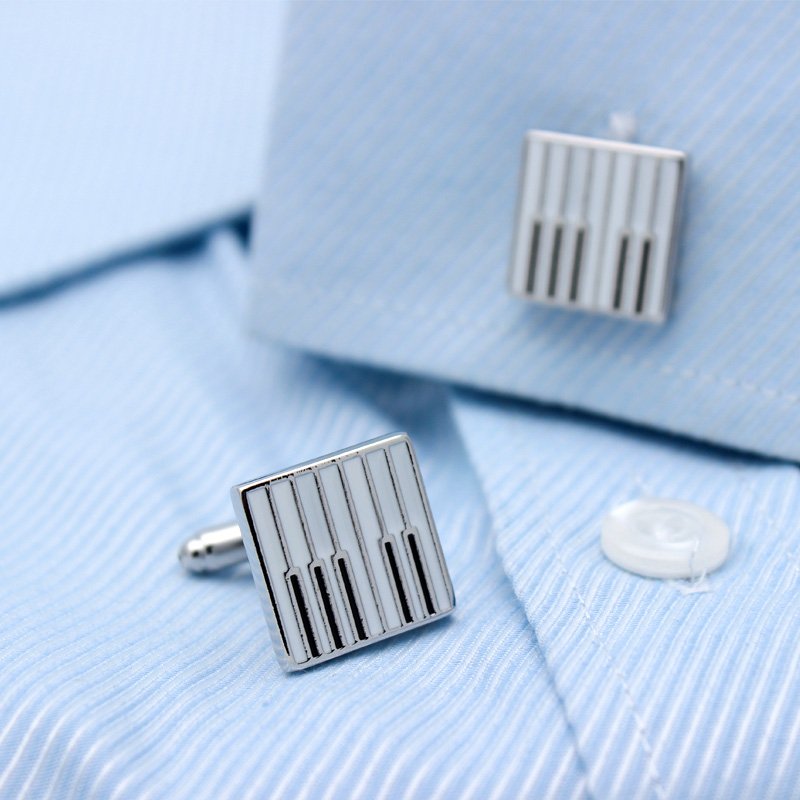 Piano Keys Design Dress Shirt Cufflinks - Mastroianni Fashions
