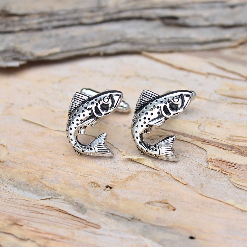 Salmon Design Dress Shirt Cufflinks - Mastroianni Fashions