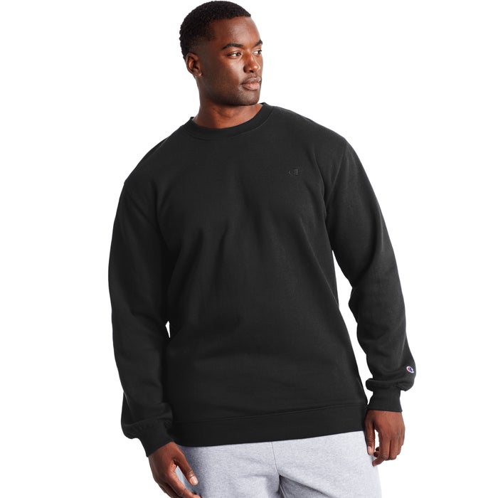 Champion Black Crew Sweatshirt Fleece CH104 - Mastroianni Fashions