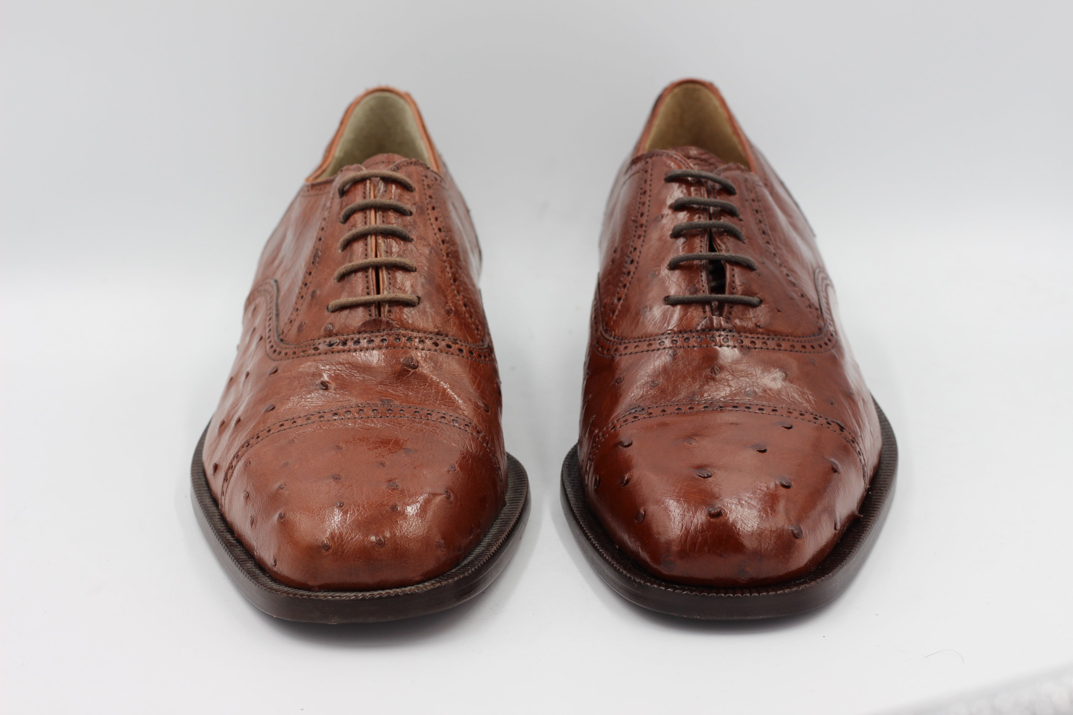 Caporicci Miami M Genuine Ostrich Leather Almond Shoe Size 11 1/2