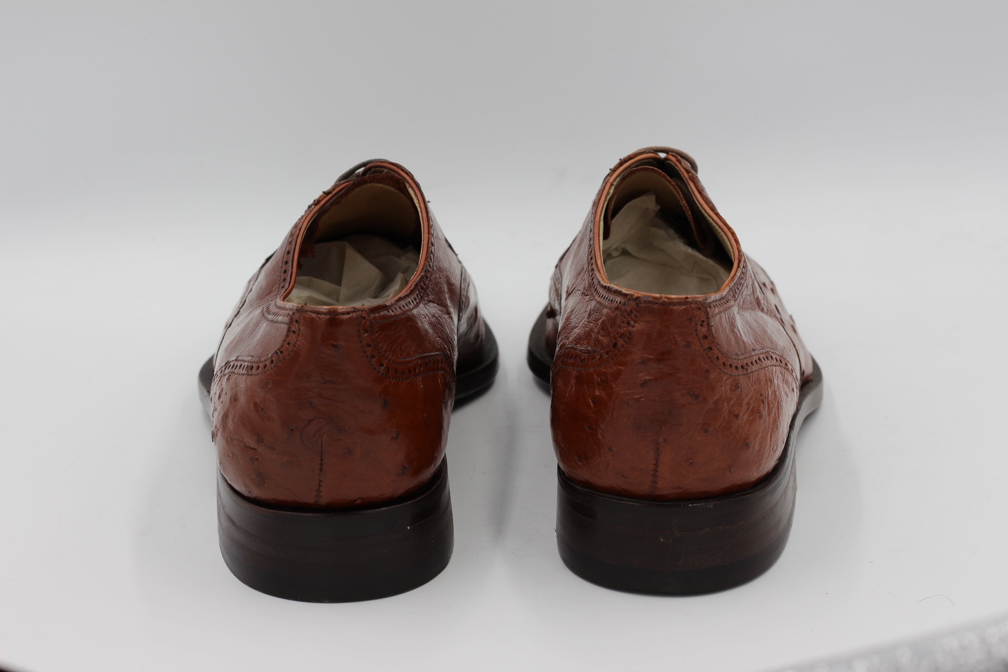 Caporicci Miami M Genuine Ostrich Leather Almond Shoe Size 11 1/2