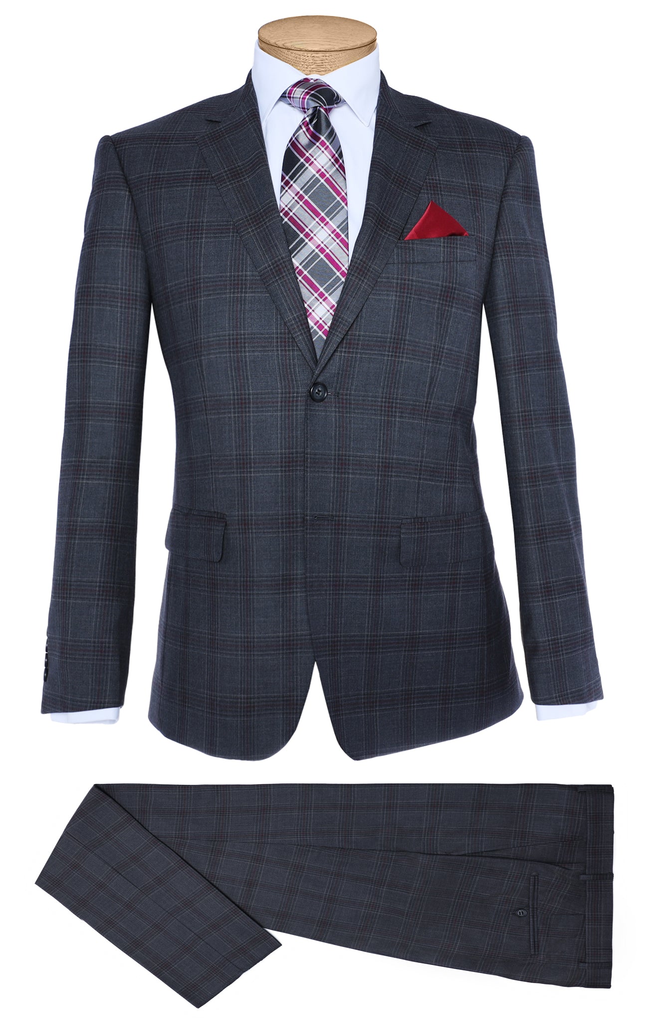 LAZAROU Charcoal Modern Fit Suit - Mastroianni Fashions