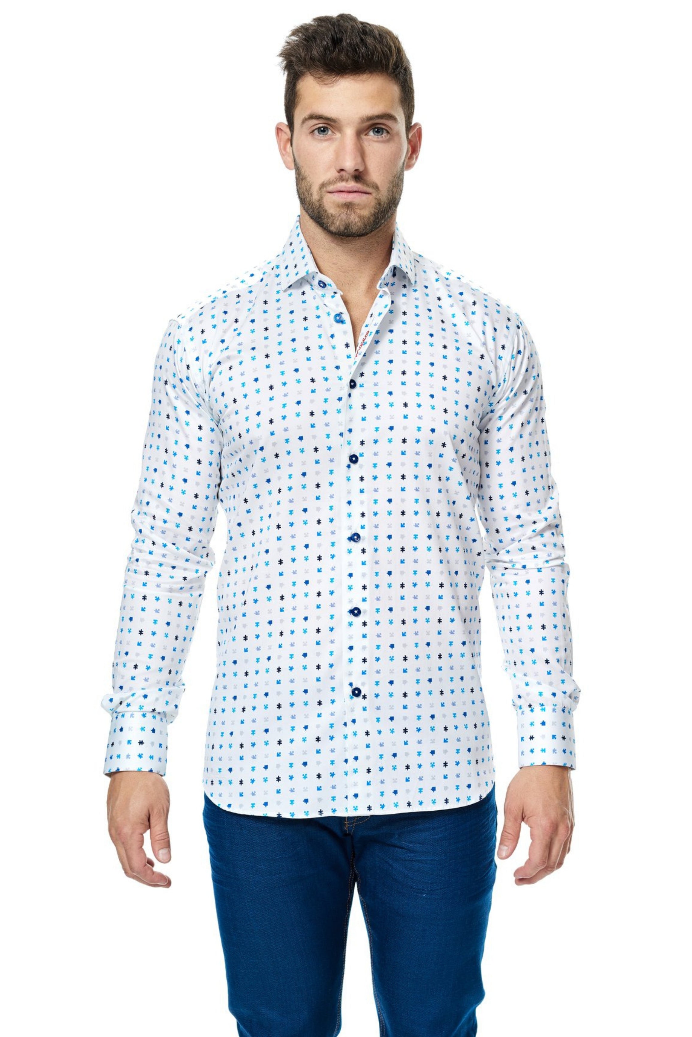 Maceoo Puzzle Dot Classic Shirt - Mastroianni Fashions
